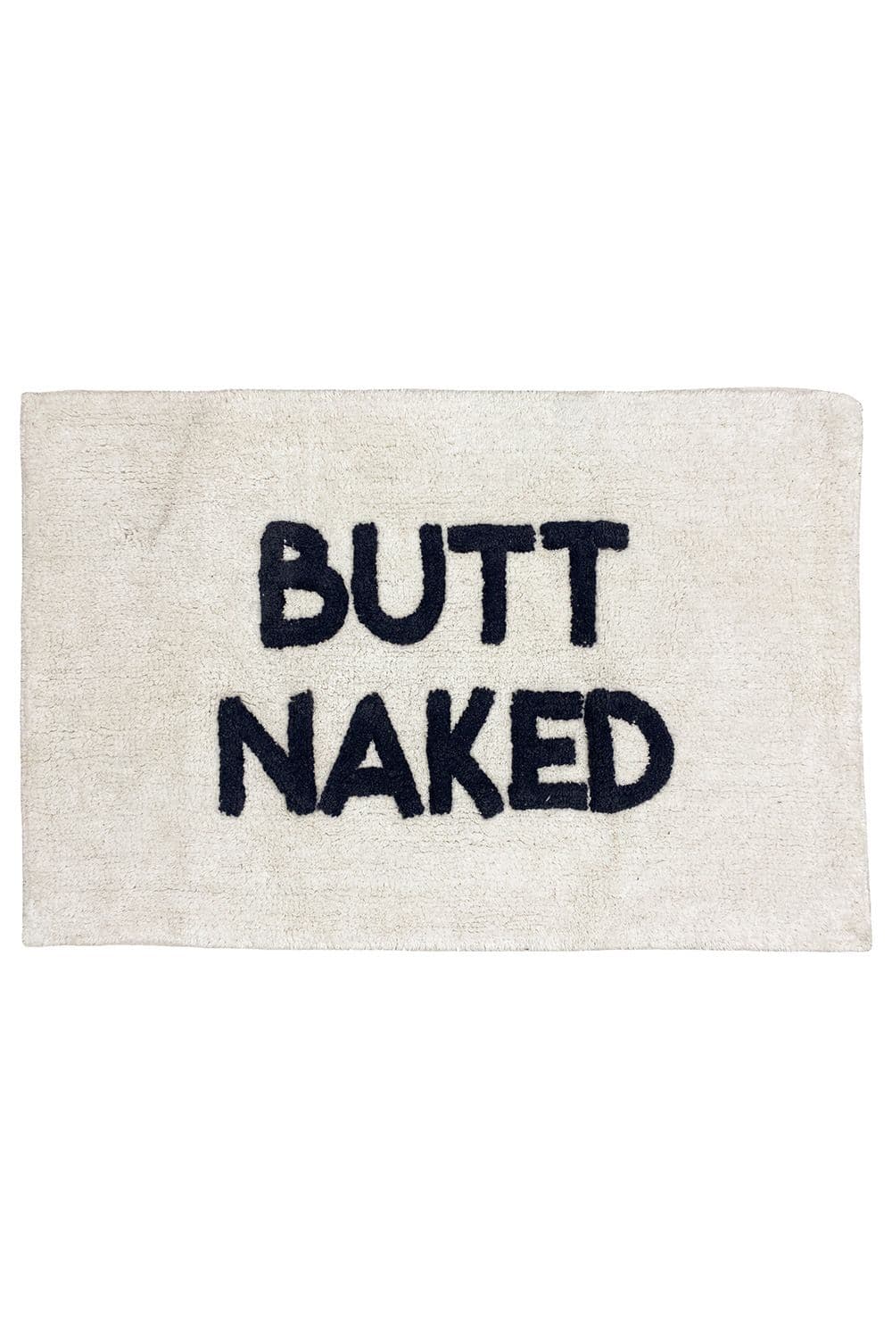Butt Naked Slogan Tufted Cotton Anti-Slip Bath Mat