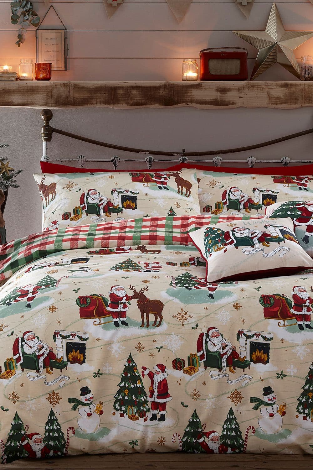 Jolly Santa Christmas Reversible Duvet Cover Set