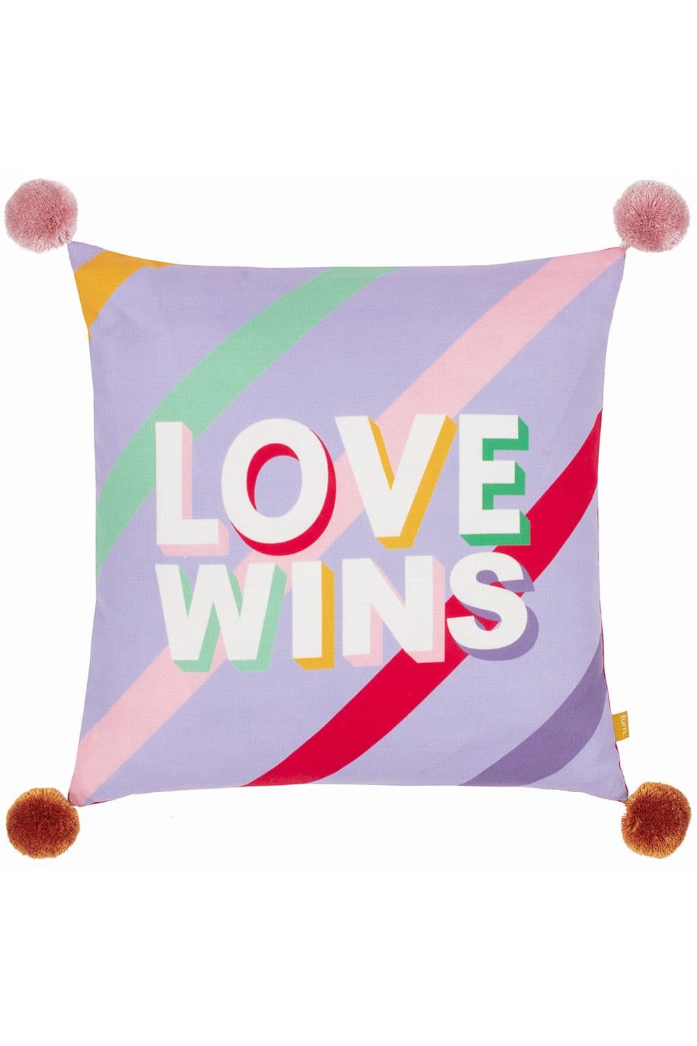 Pom Poms Love Wins Slogan Cushion