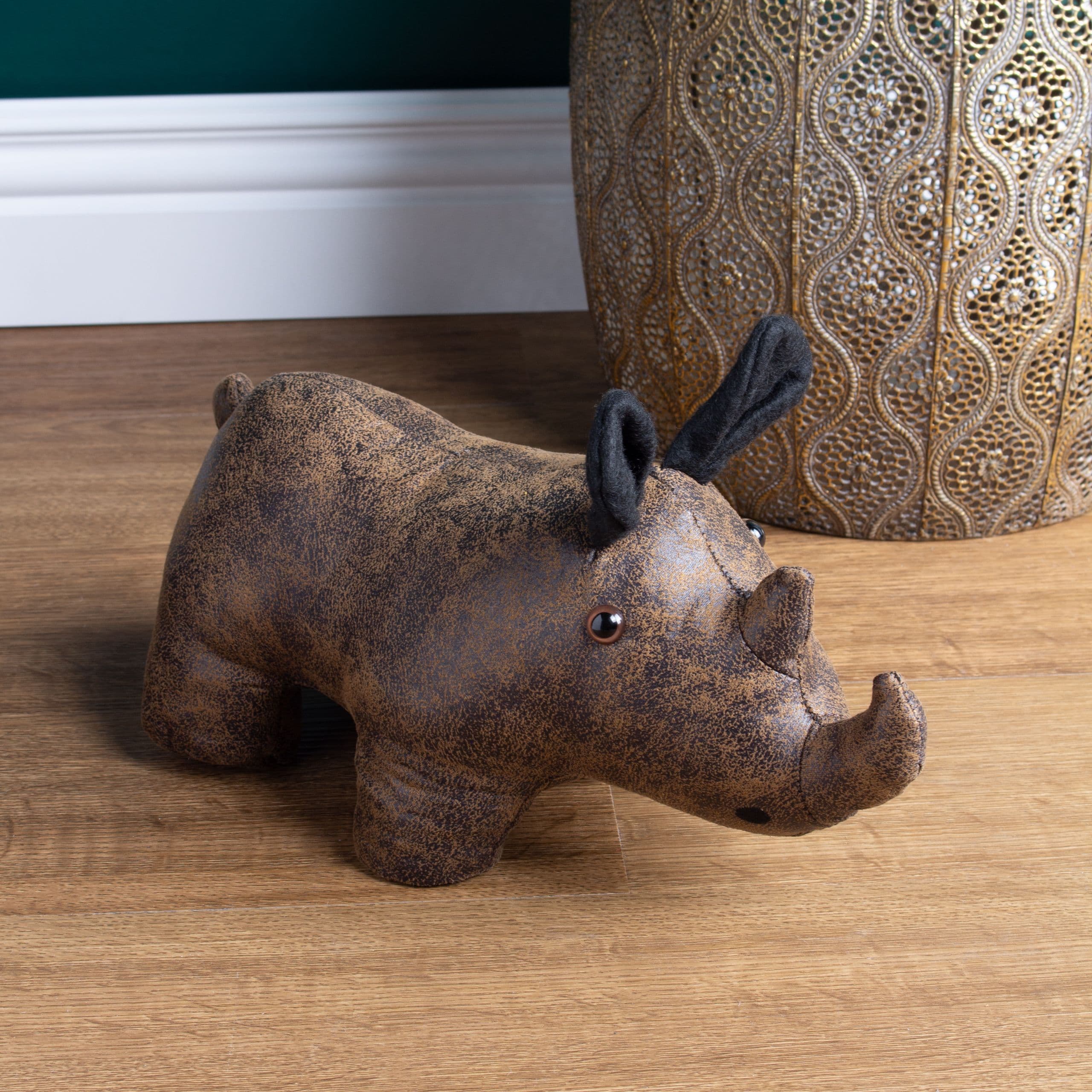 Rhino Faux Leather Novelty Door Stop