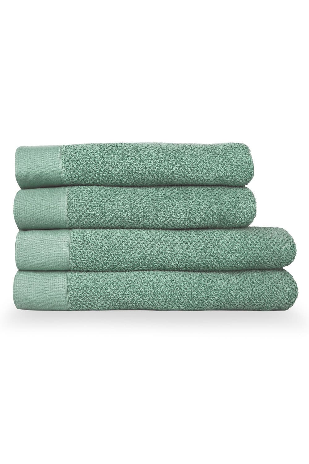 Textured Weave Oxford Panel Cotton 4-Piece Bath Towel/Bath Sheet Bale