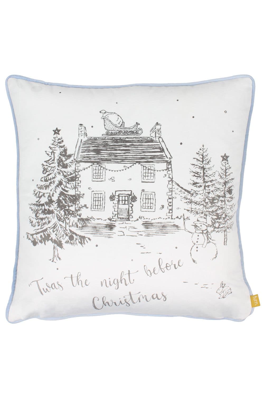 Midwinter Toile Printed Piped Velvet Cushion