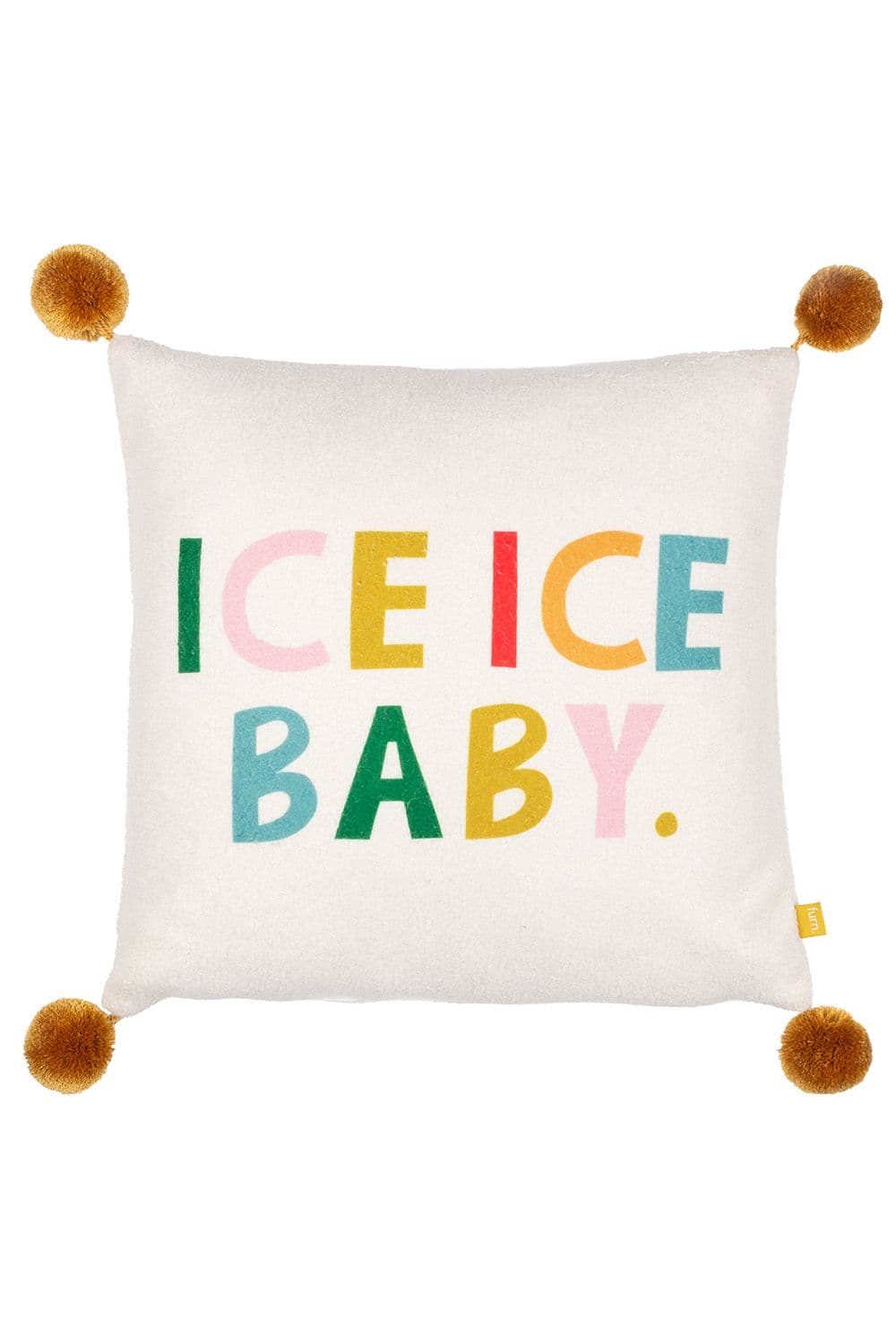 Pom Poms Ice Ice Baby Printed Boucle Cushion