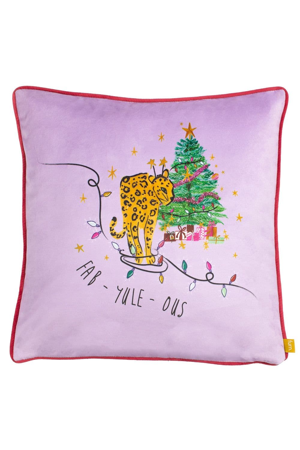 Purrefect Fabyuleous Printed Piped Velvet Cushion