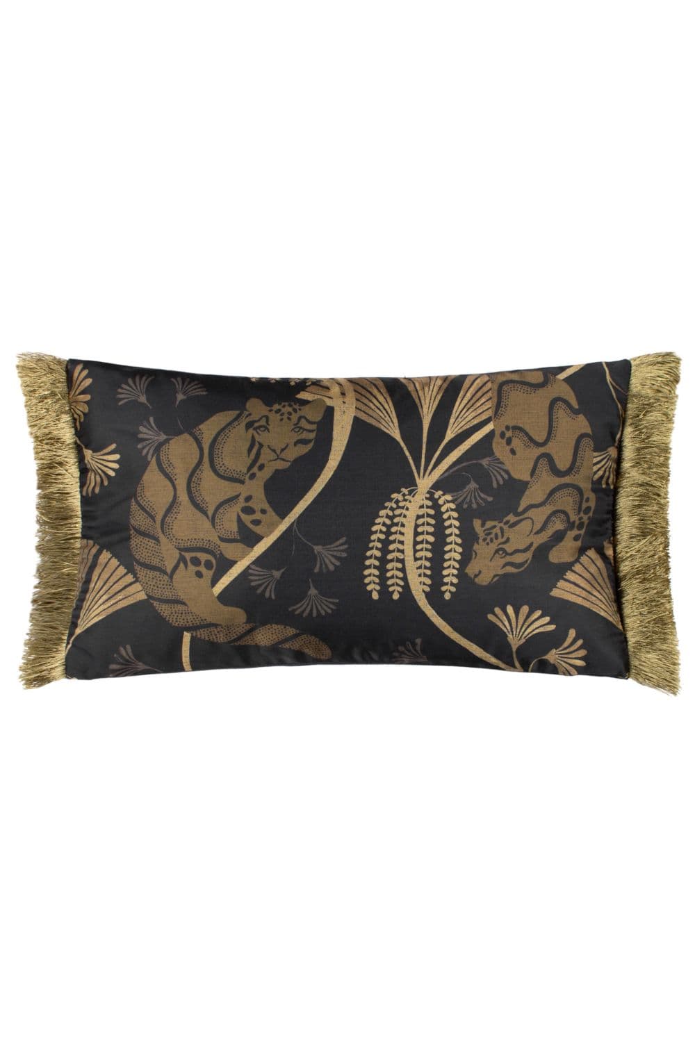 Moondusk Rectangular Jacquard Fringed Polyester Filled Cushion