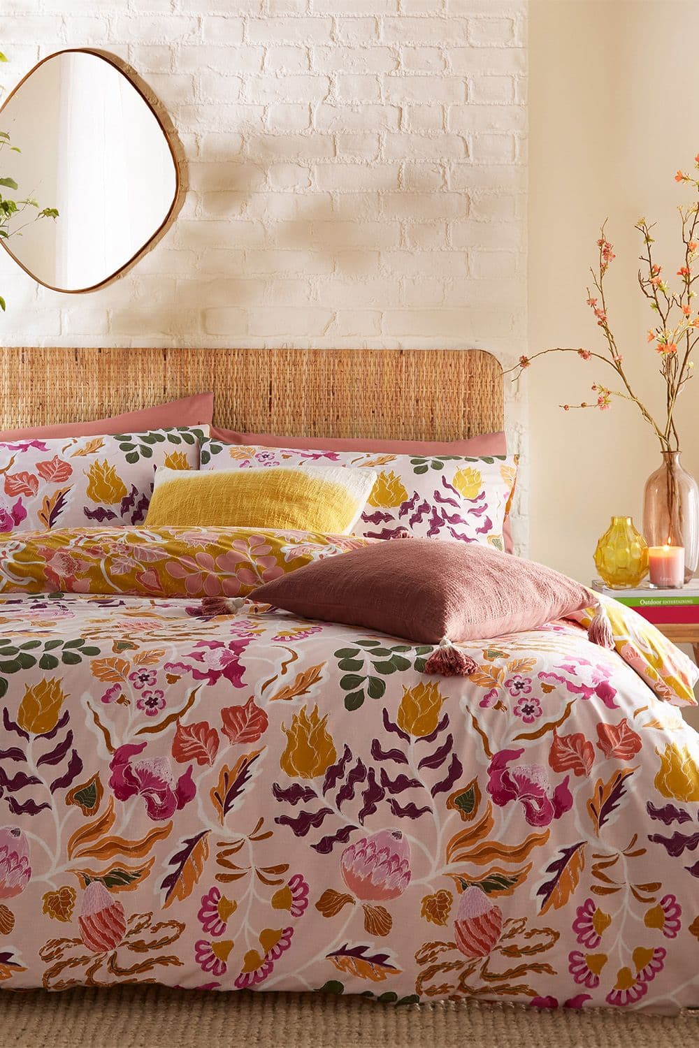 Protea Abstract Floral Reversible Duvet Cover Set
