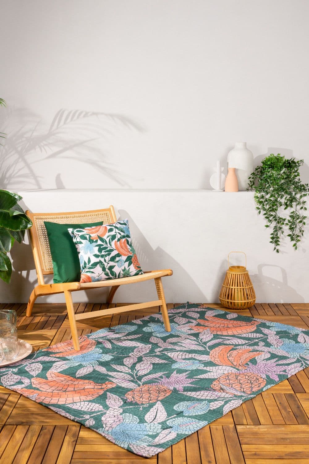 Cypressa Mediterranean Mosaic Floral UV & Weatherproof Outdoor/Indoor Rug