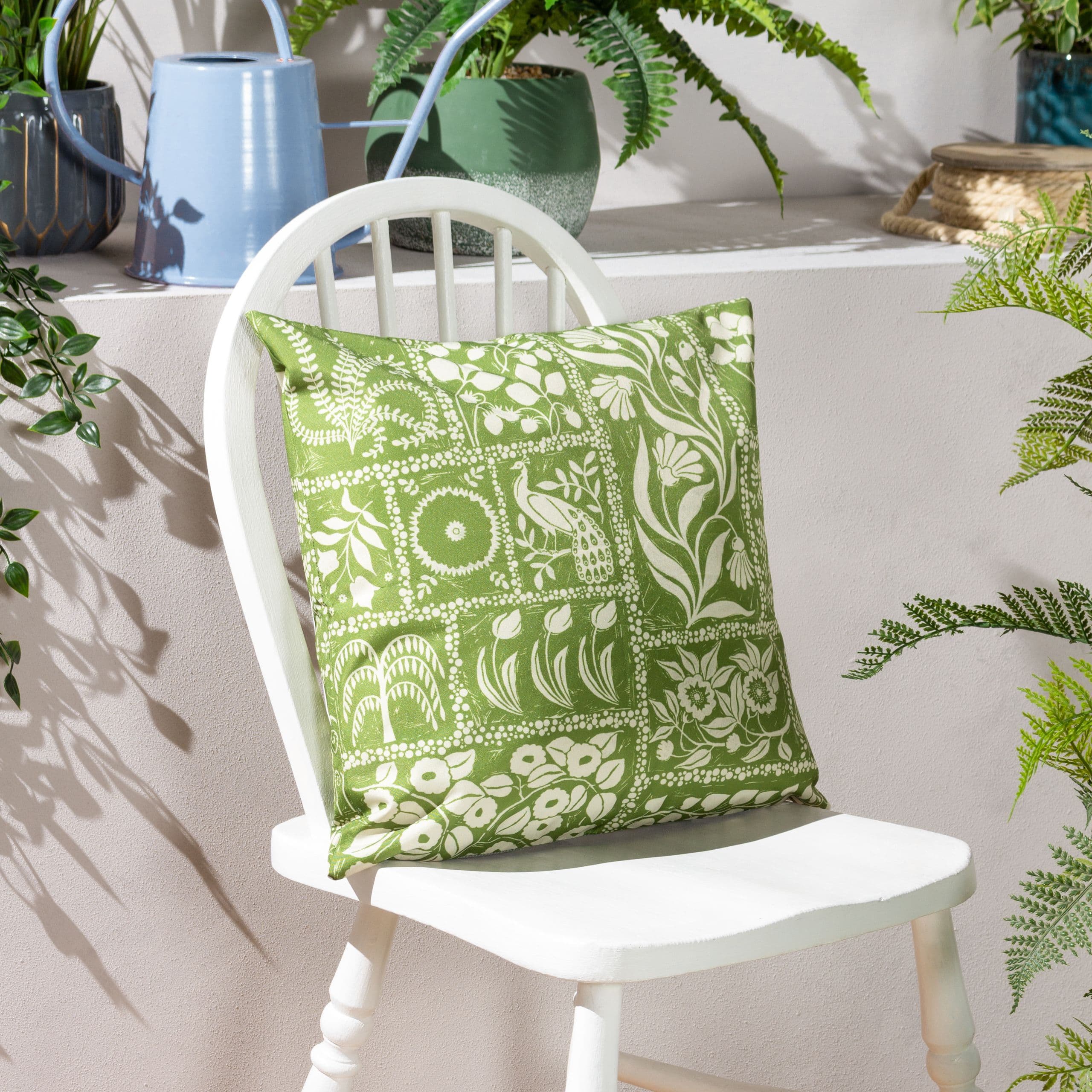 Forage Garden Botanical Water & UV Resistant Reversible Outdoor Cushion