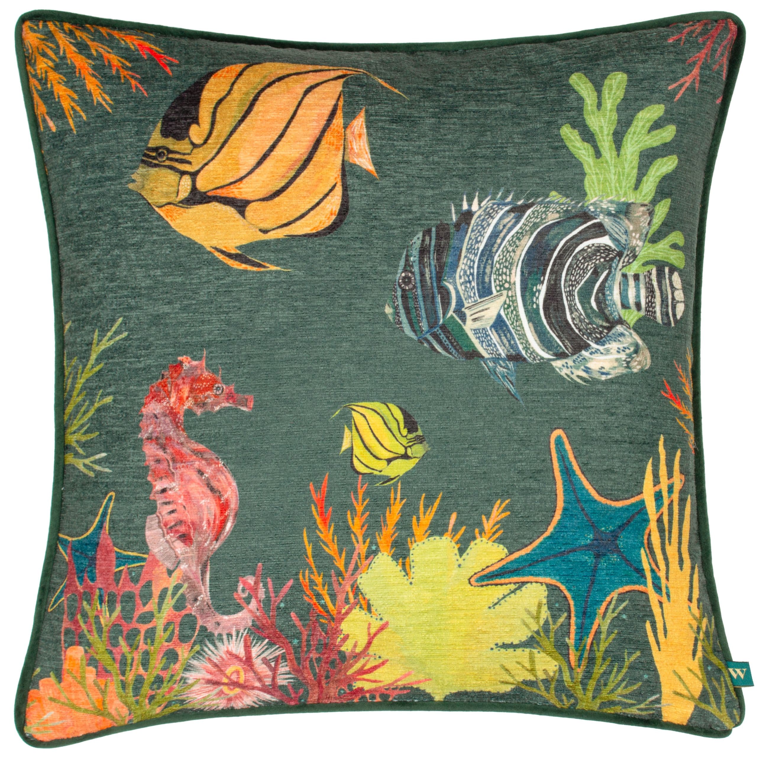 Abyss Under The Sea Abstract Piped Cushion