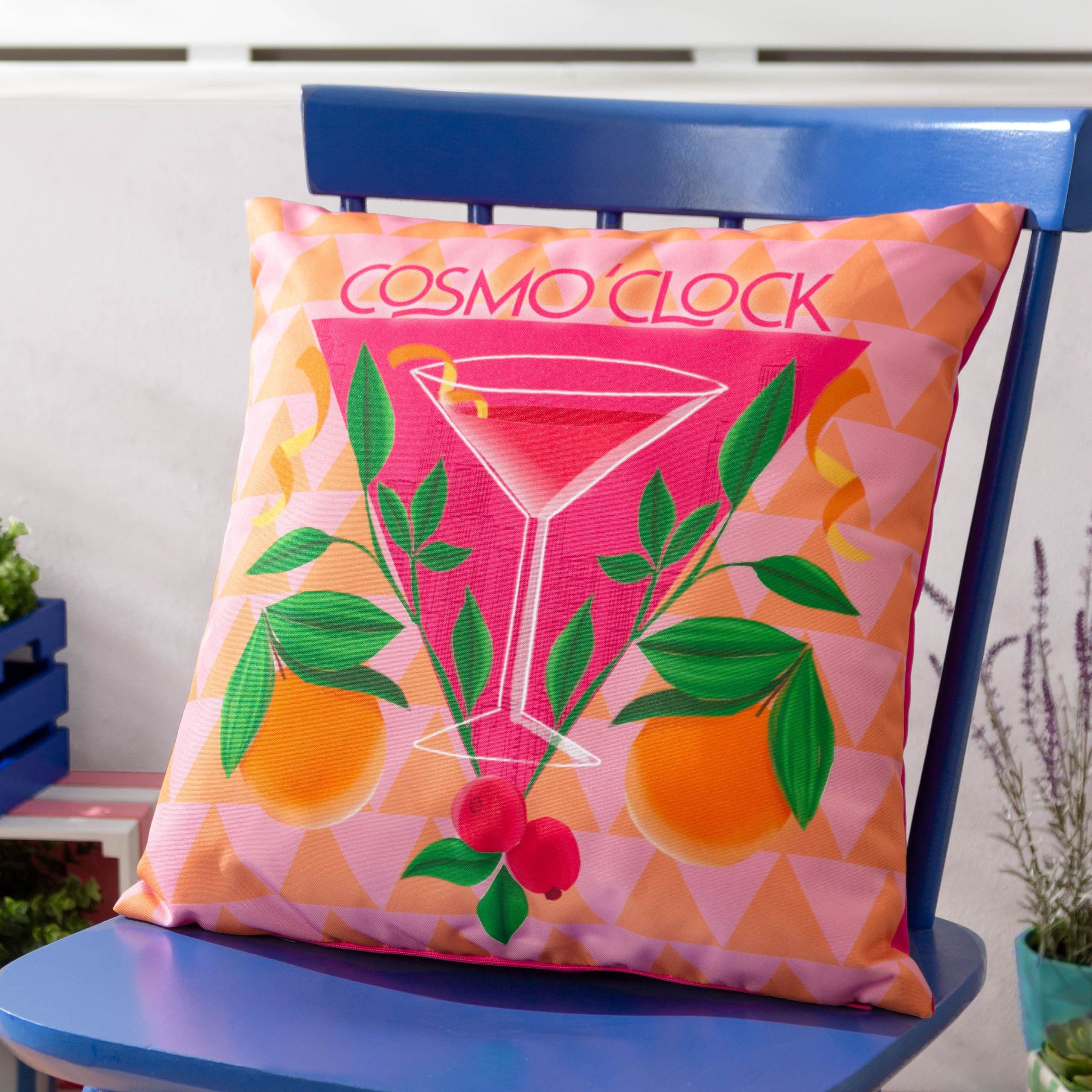 Cosmo O' Clock Abstract Water & UV Resistant Outdoor Cushion