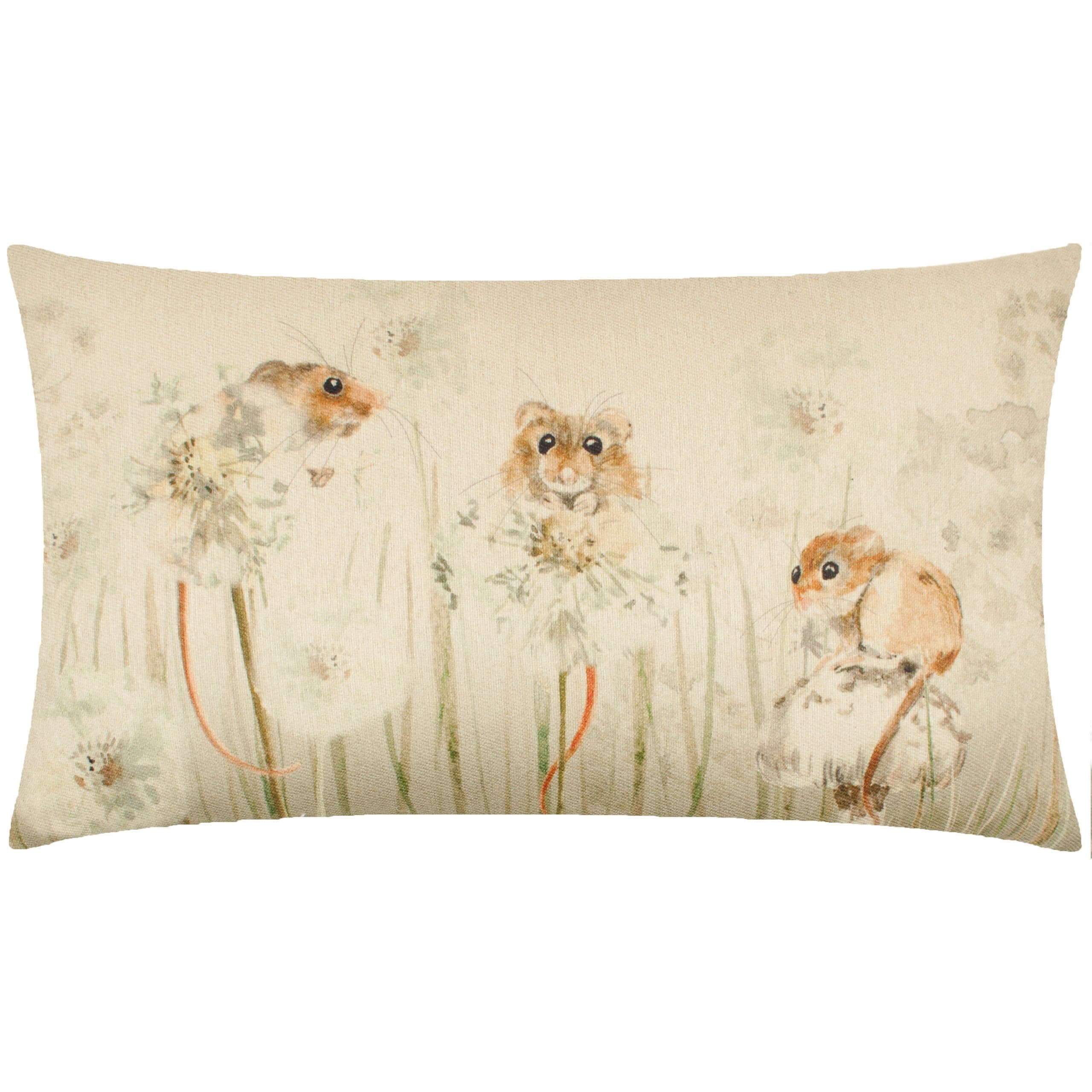 Bramble Mice Tartan Polyester Filled Cushion