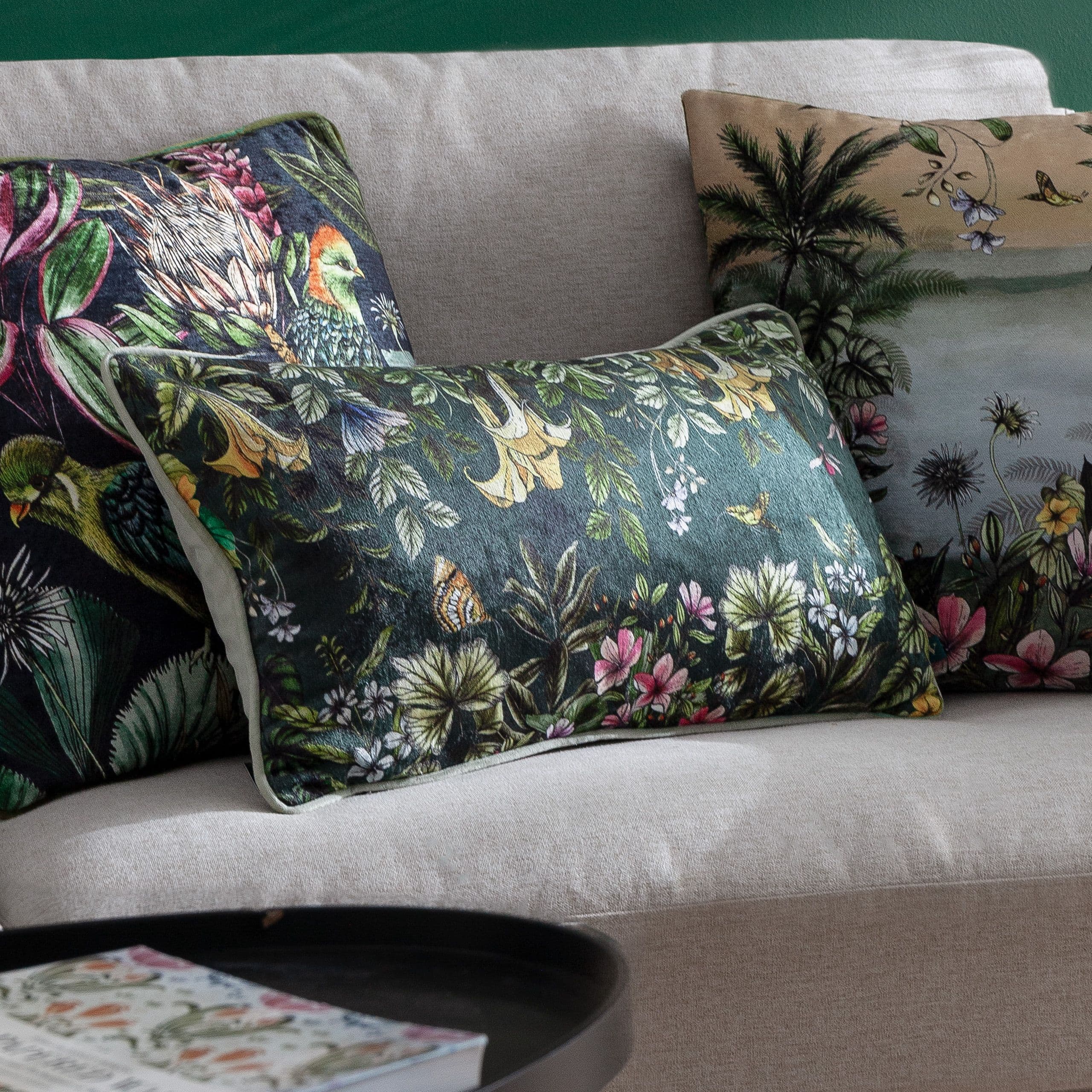 Leilani Lafra Tropical Chenille Polyester Filled Cushion