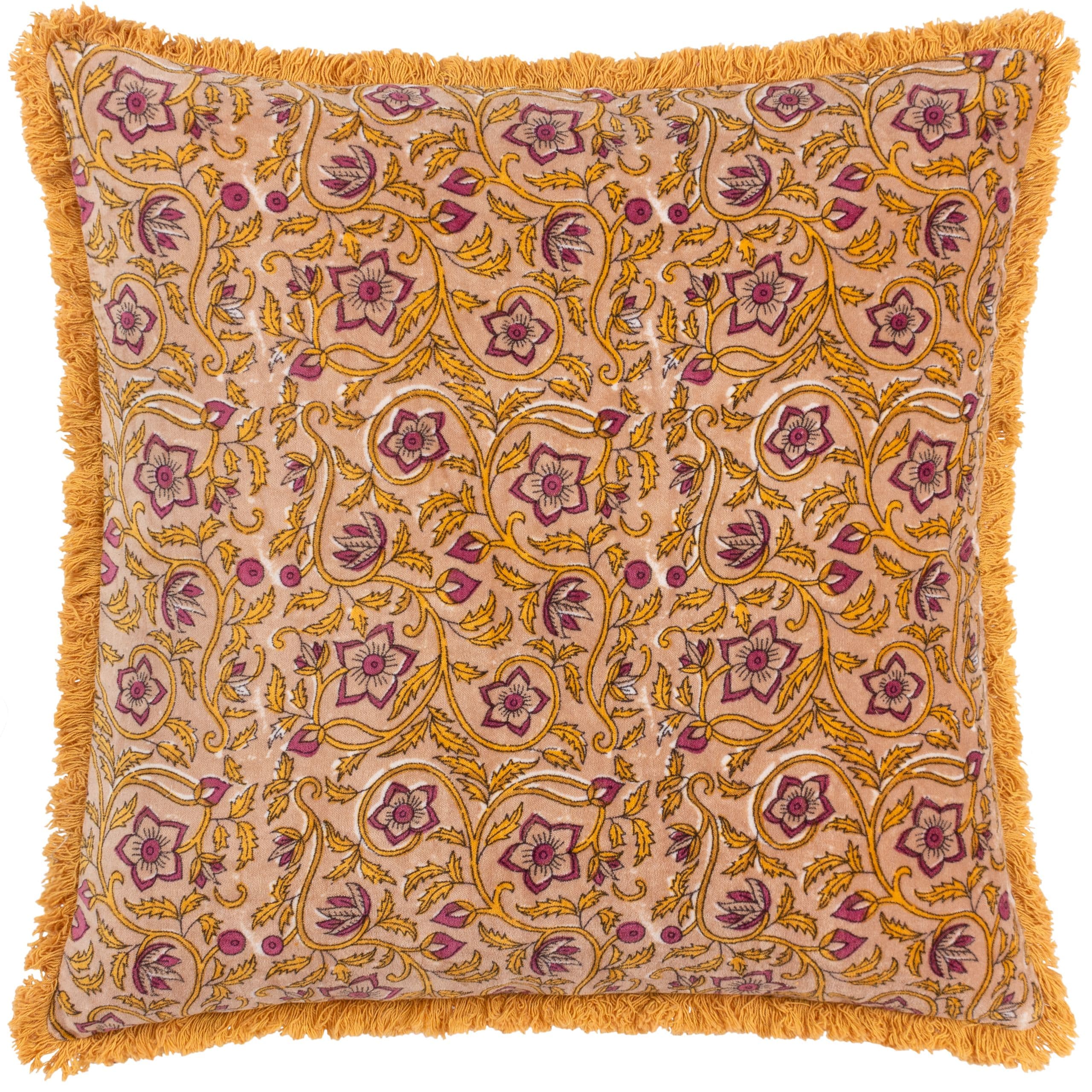 Filagree Floral Cotton Velvet Cushion