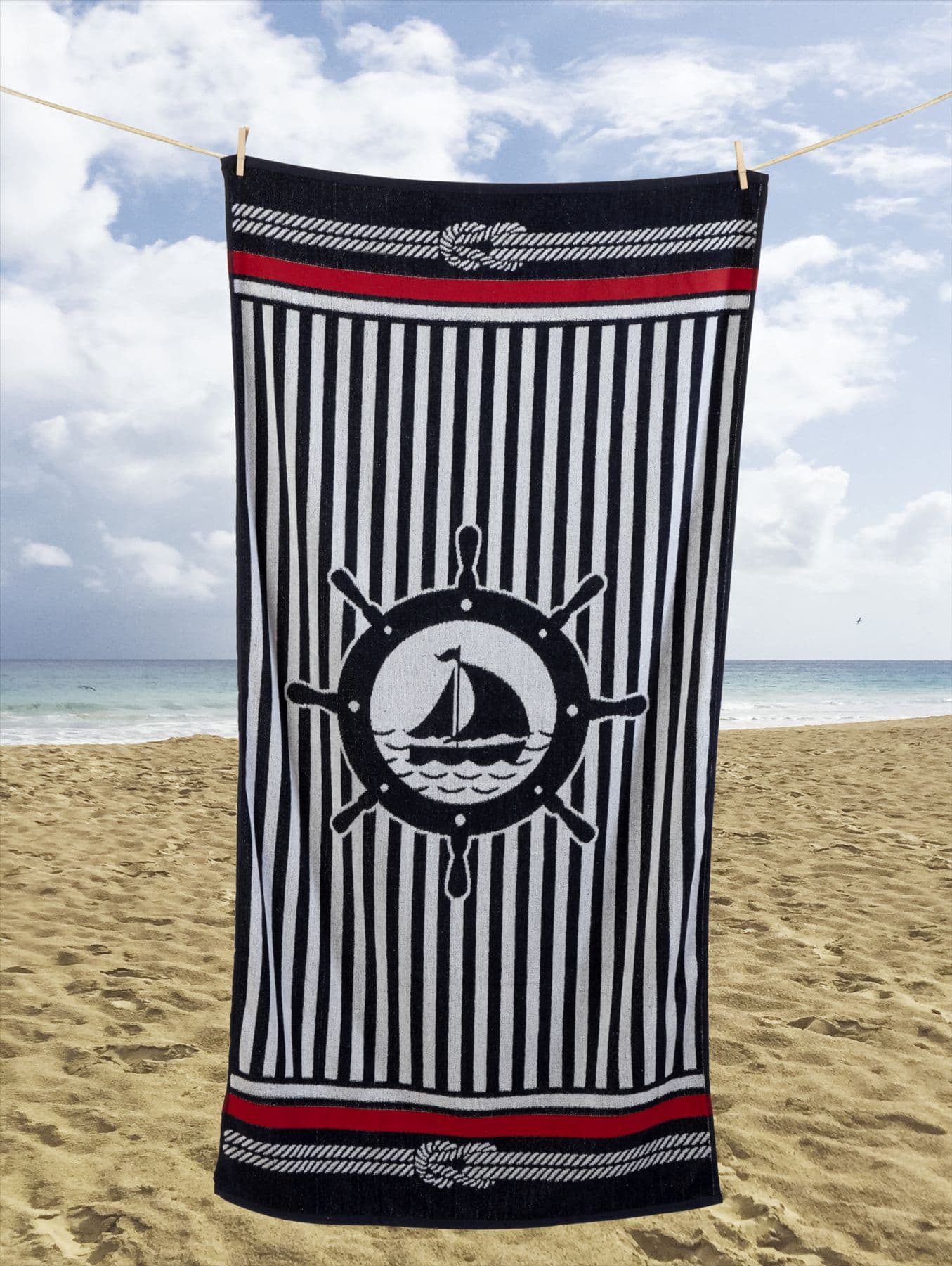 Ship Stripe Beach Towel