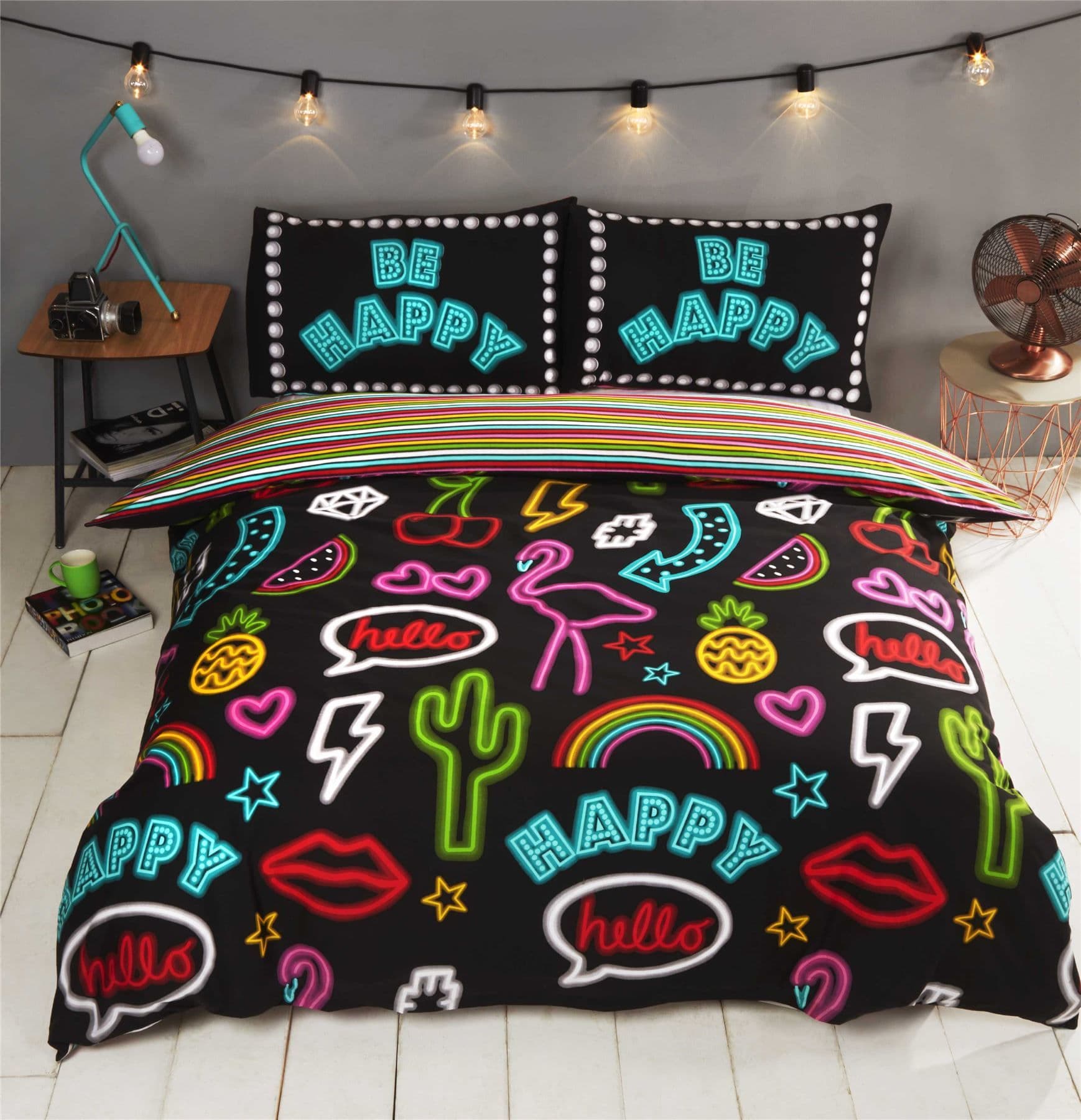 Neon Signs Duvet Cover Set