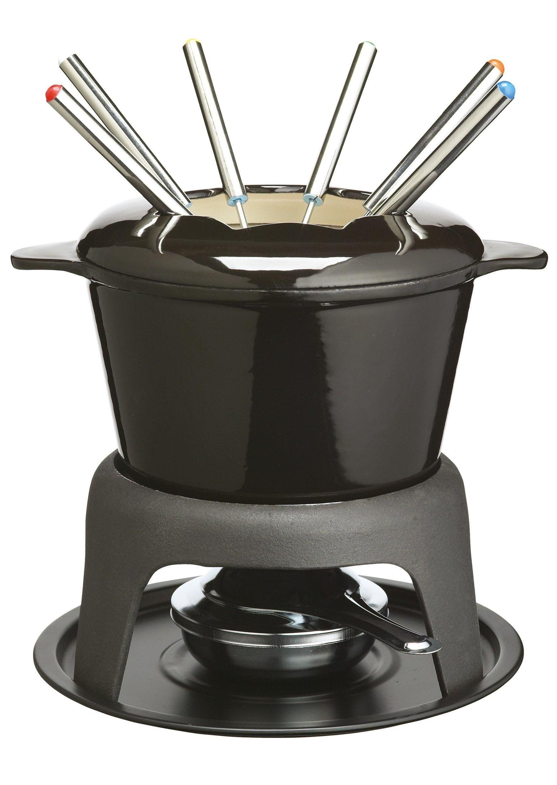 Cast Iron Enamelled Fondue Set