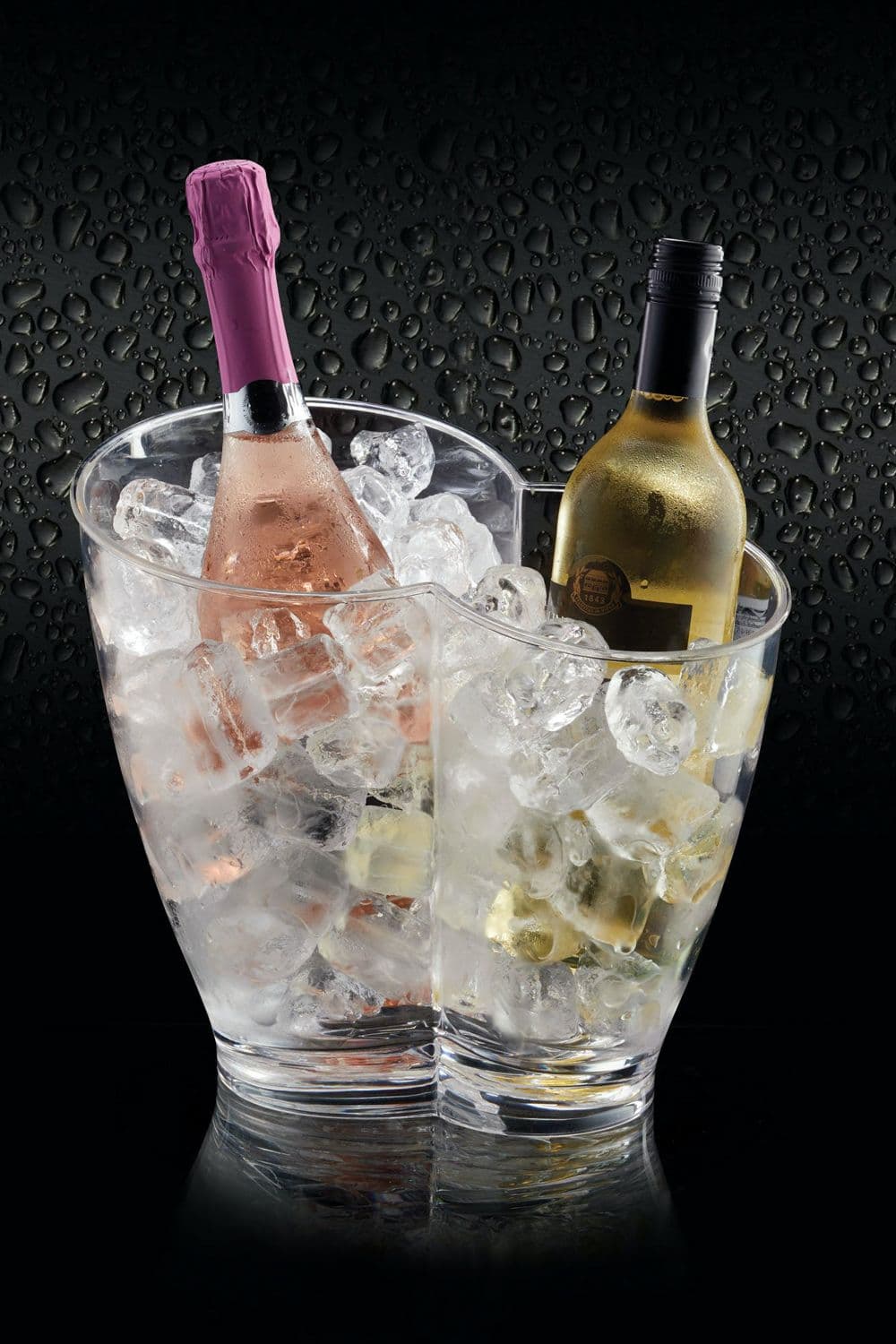 Clear Acrylic Double Sided Drinks Pail / Cooler, Labelled