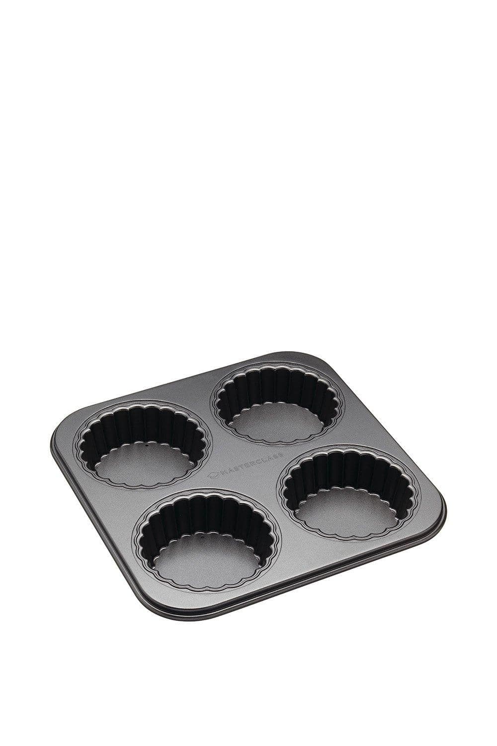 Non Stick Four Hole Loose Base Fluted Mini Tartlet Pan
