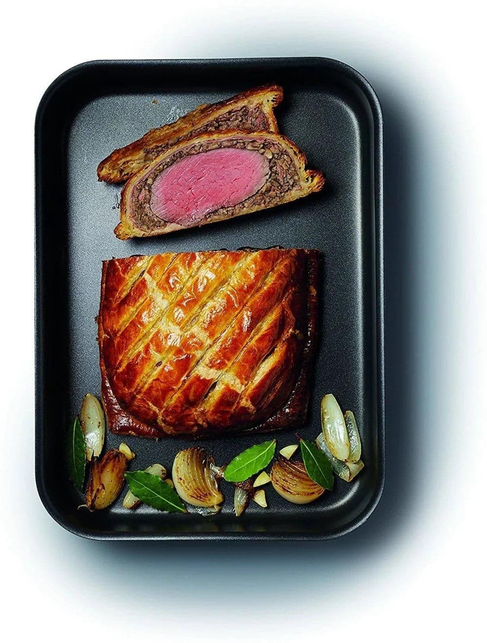 Professional Non Stick Hard Anodised Roasting Pan 37x26.5x6.5cm Labelled