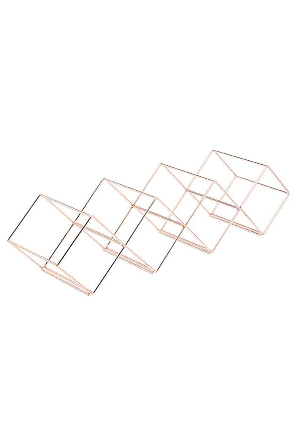 Copper Finish Stackable Wine Rack, 58x14.5x14.5cm, Gift tagged