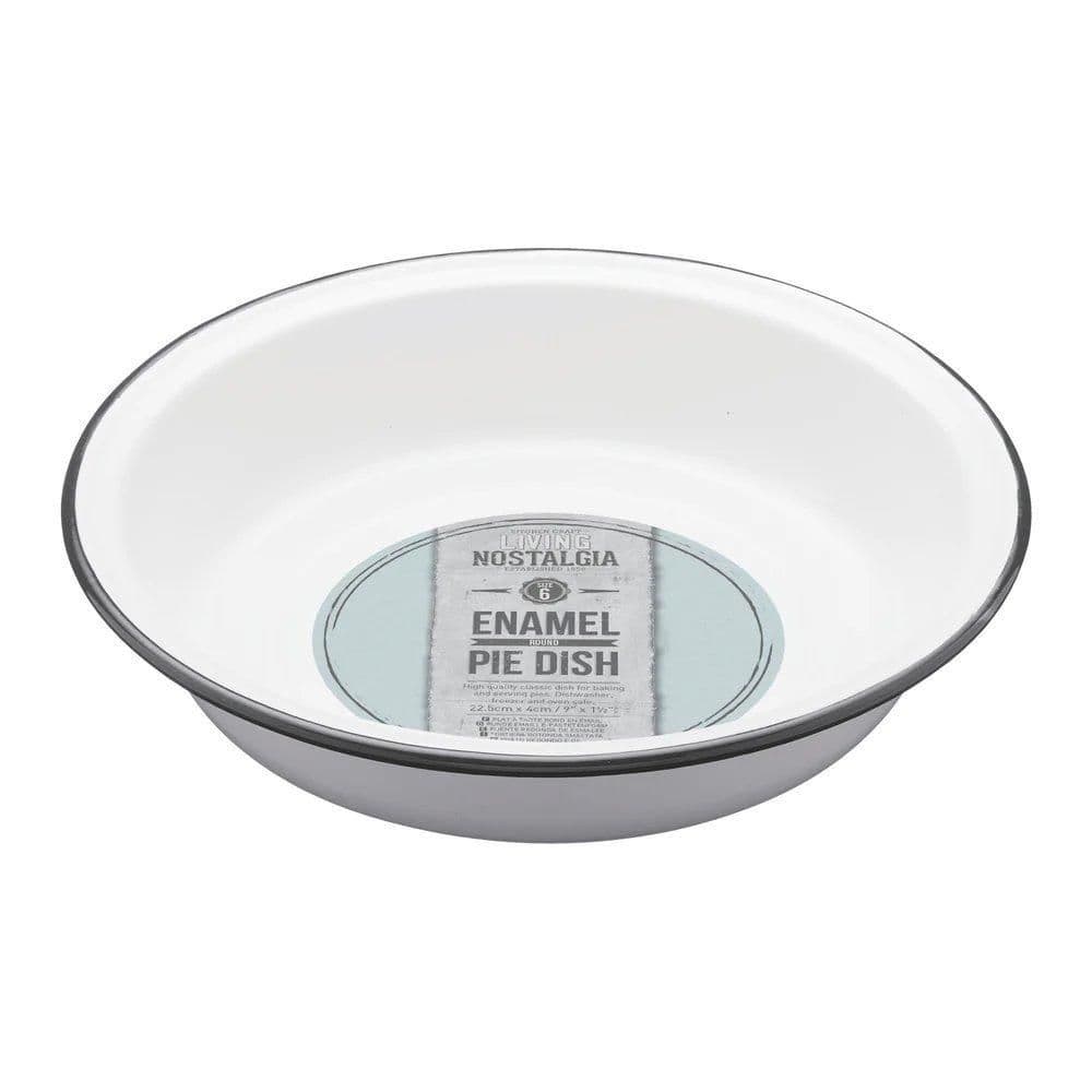 Enamel Round Pie Dish 22cm Labelled