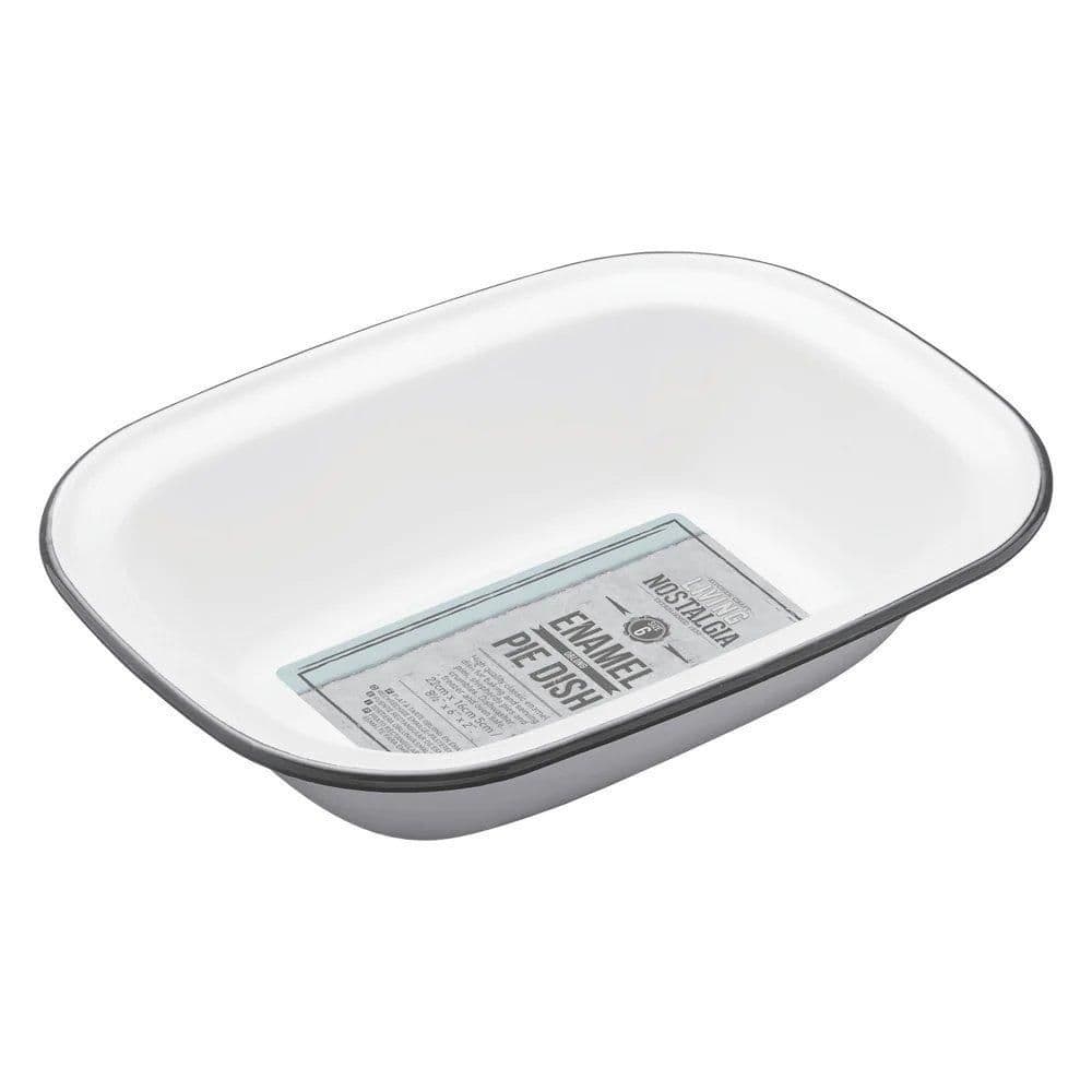 Enamel Oblong Pie Dish 22cm Labelled