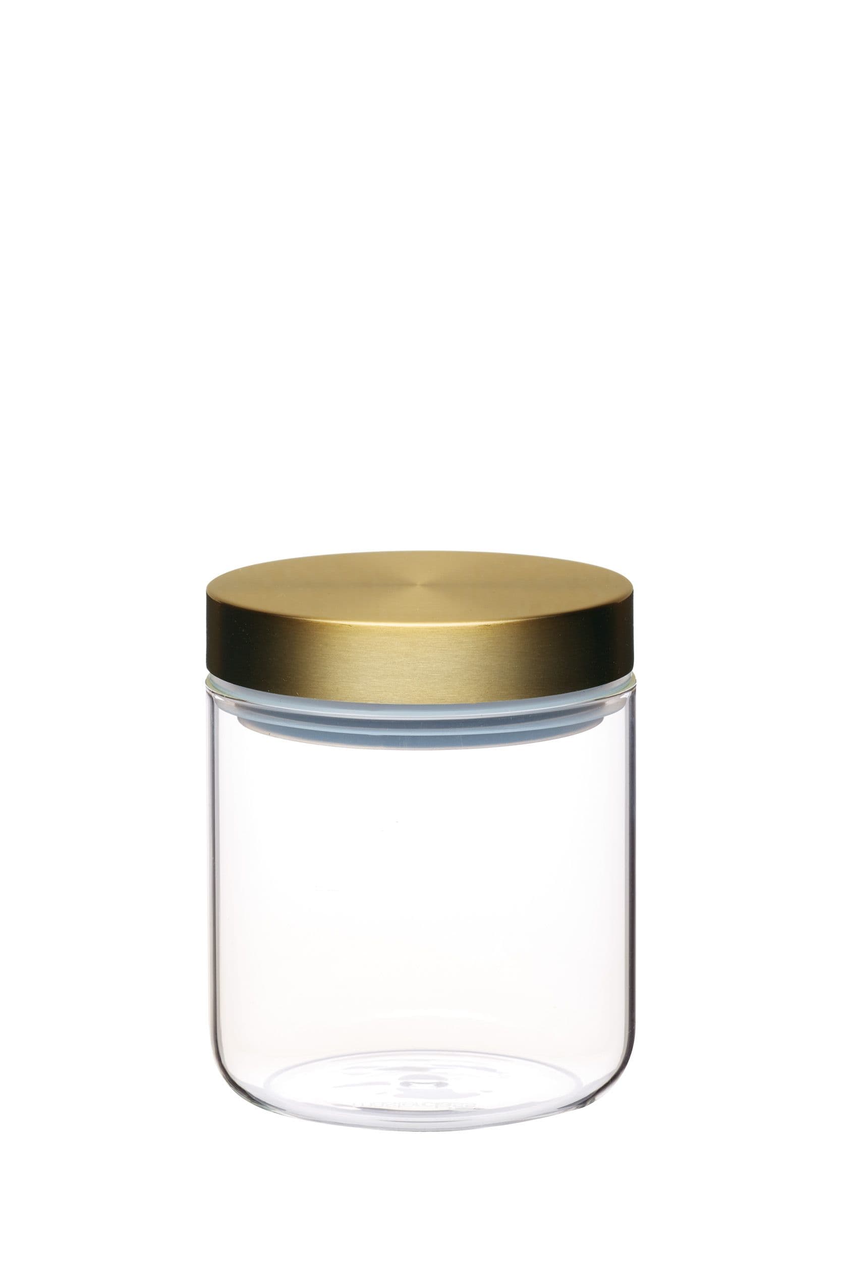 Airtight Small Glass Food Storage Jar Brass Lid