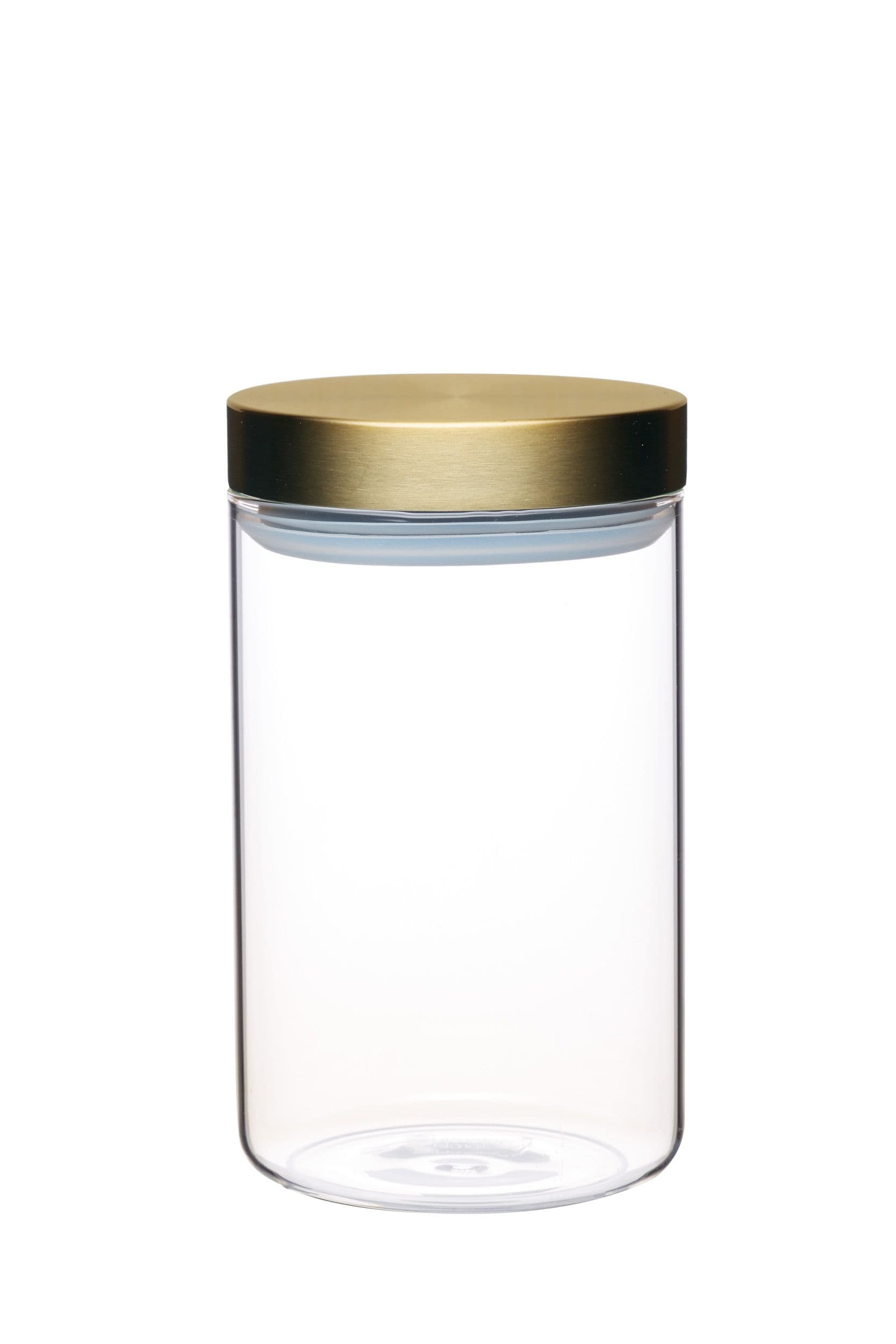 Airtight Medium Glass Food Storage Jar Brass Lid