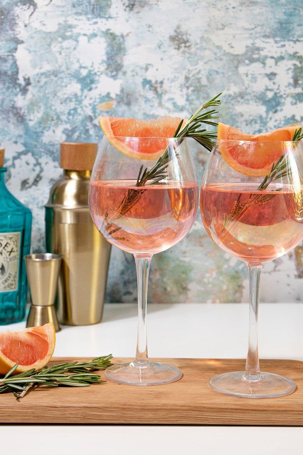 Set of Two Iridescent Gin Glasses