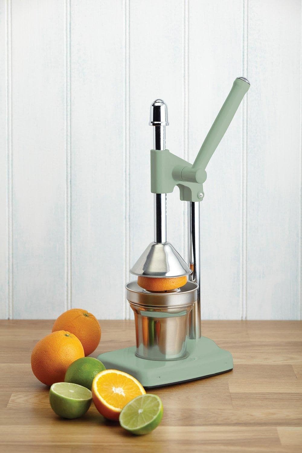 Sage Green Heavy Duty Lever Arm Manual Orange Juicer