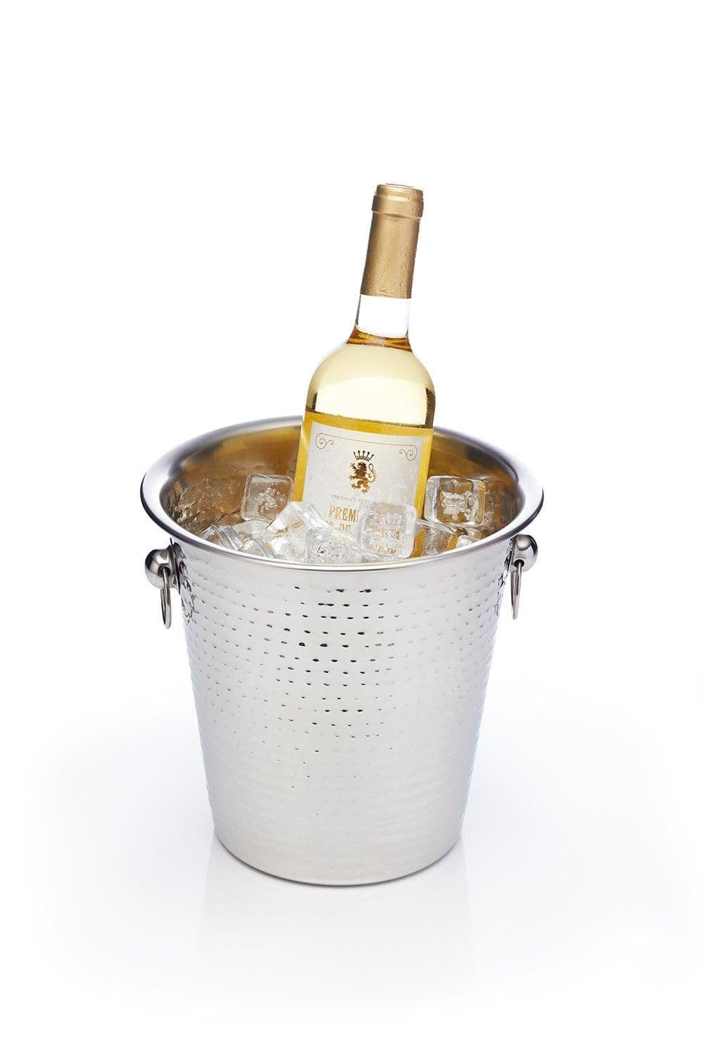 Hammered-Steel Sparkling Wine & Champagne Bucket with Ring Handles