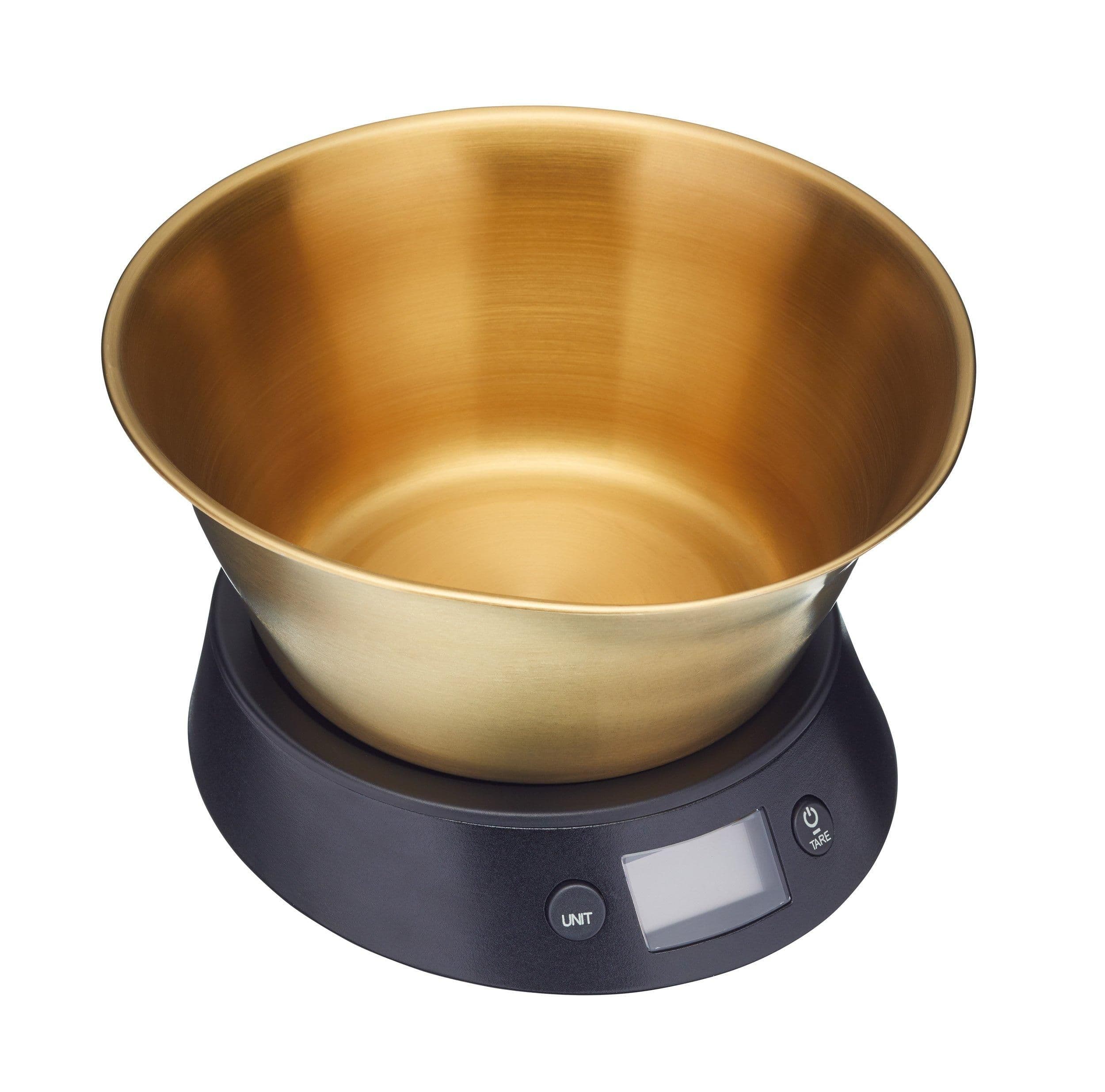 Electronic Dual Dry Liquid Scales Brass Finish Bowl