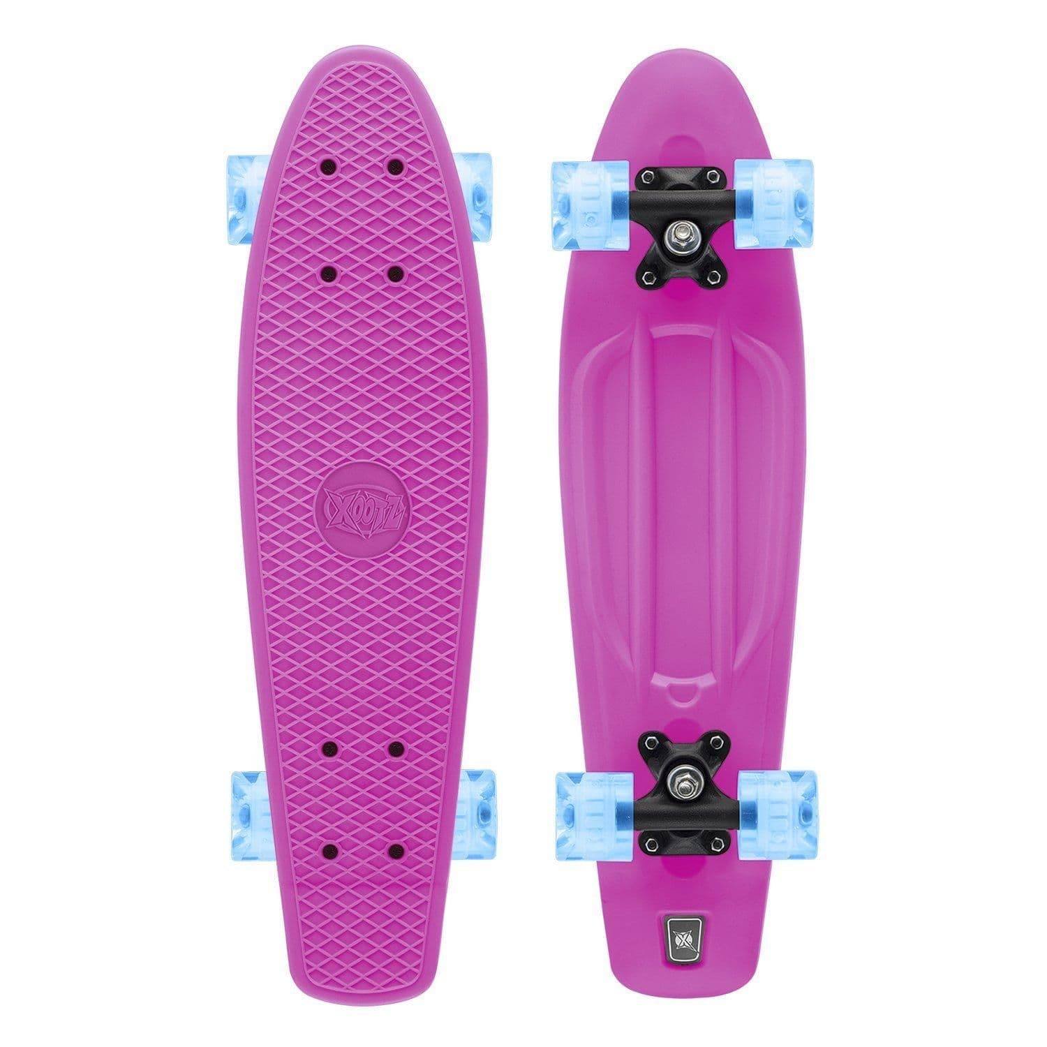 s Retro Plastic Skateboard LED Light Up Wheels 22 Inch