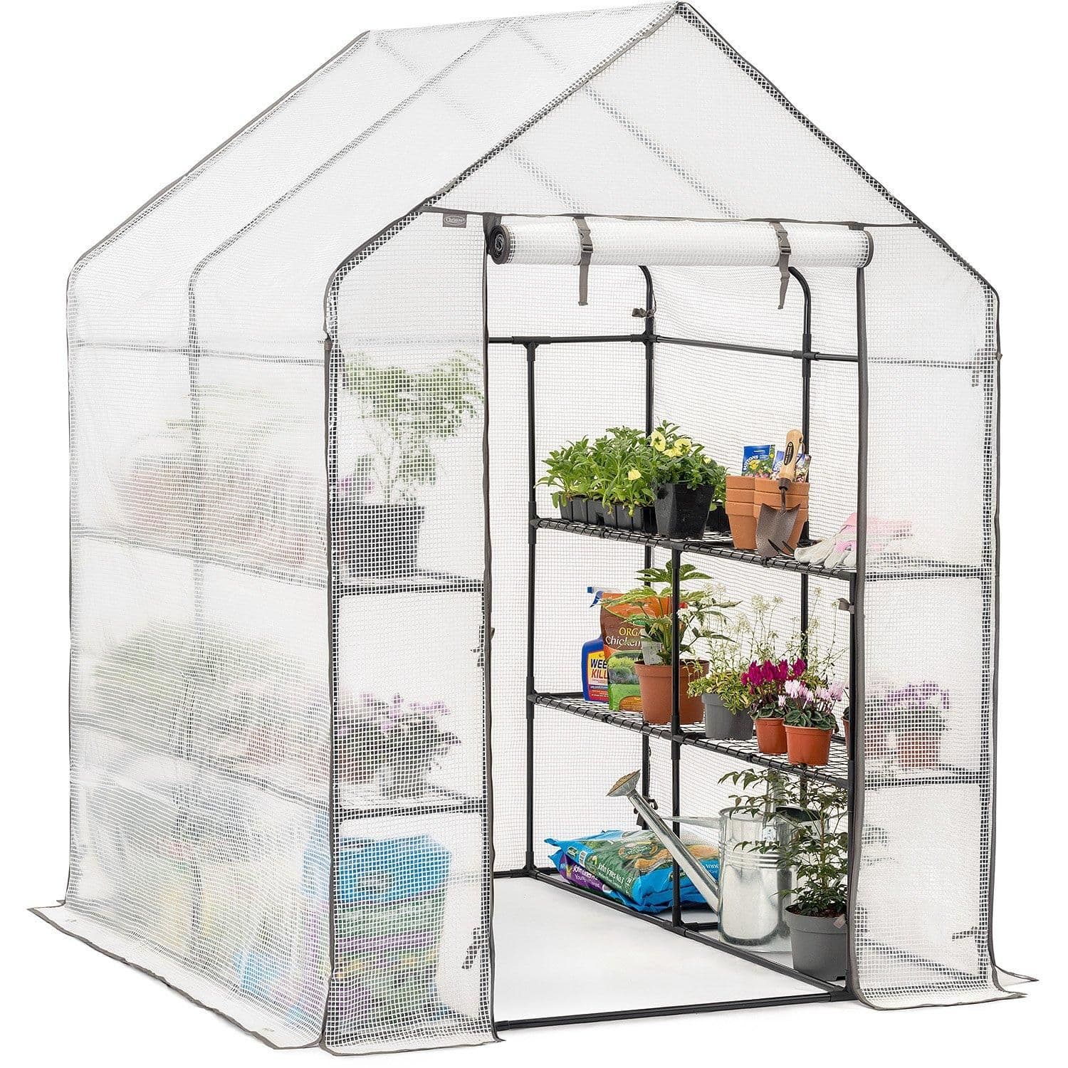Walk Greenhouse Garden Grow House Reinforced Cover 8 Shelves Extra Large 6ft