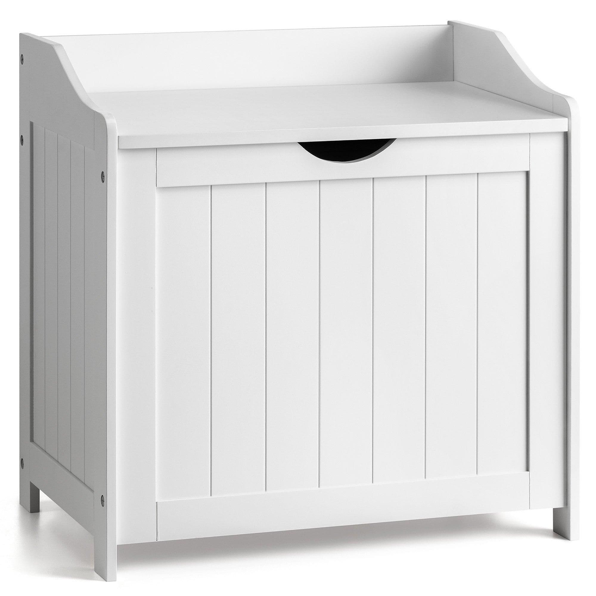 Laundry Box Wooden Bathroom Storage Basket Linen Clothes Chest