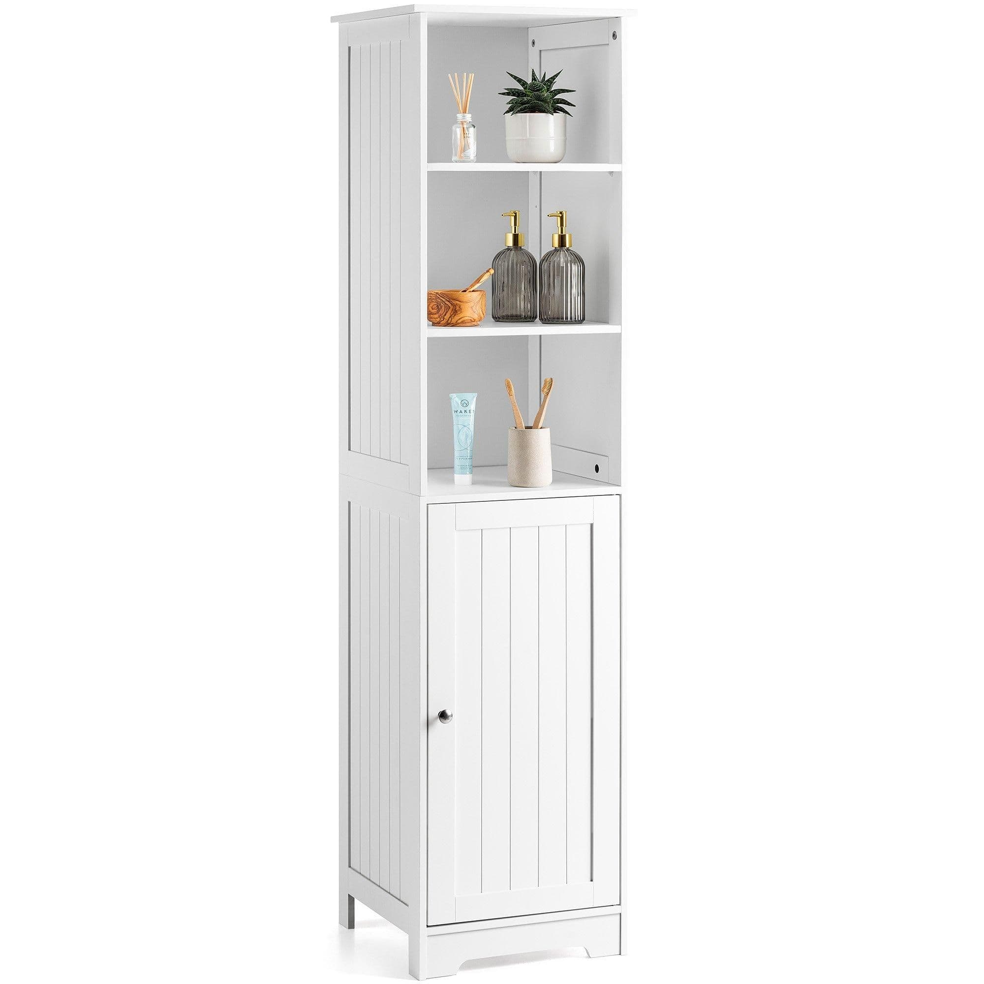 Bathroom Shelf Cabinet Freestanding Tallboy Storage Shelving Unit