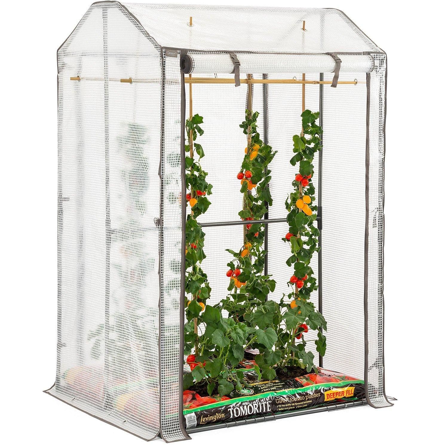 Tomato Growhouse Double Grow Bag Garden Greenhouse PE Mesh Cover
