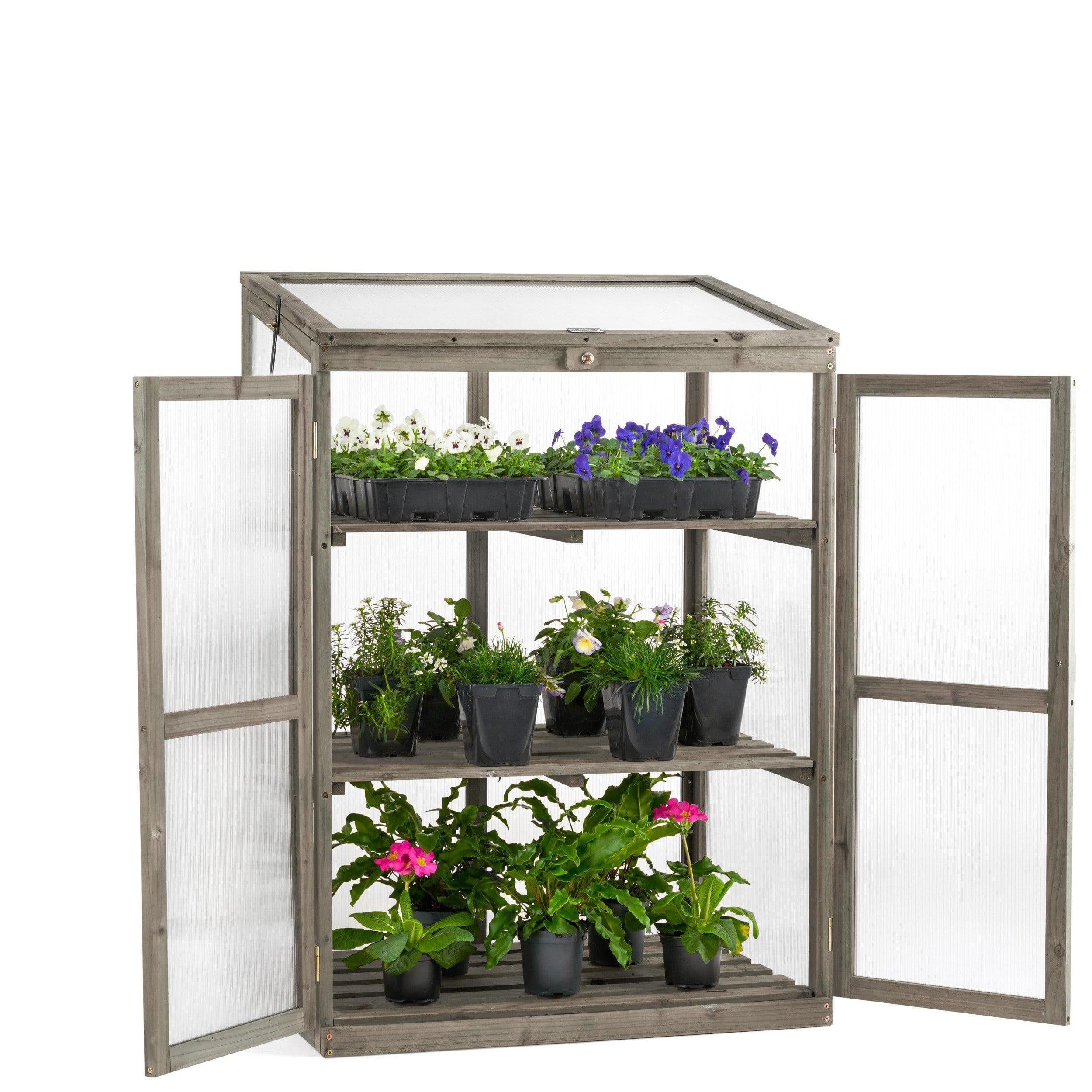 Cold Frame Garden Greenhouse Wooden Polycarbonate Lean To Growhouse