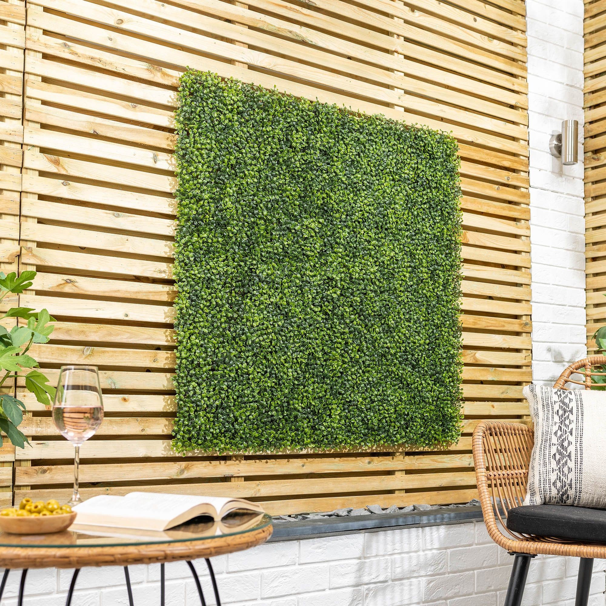 Artificial Boxwood Living Wall Panels Fence Covering Indoor Outdoor