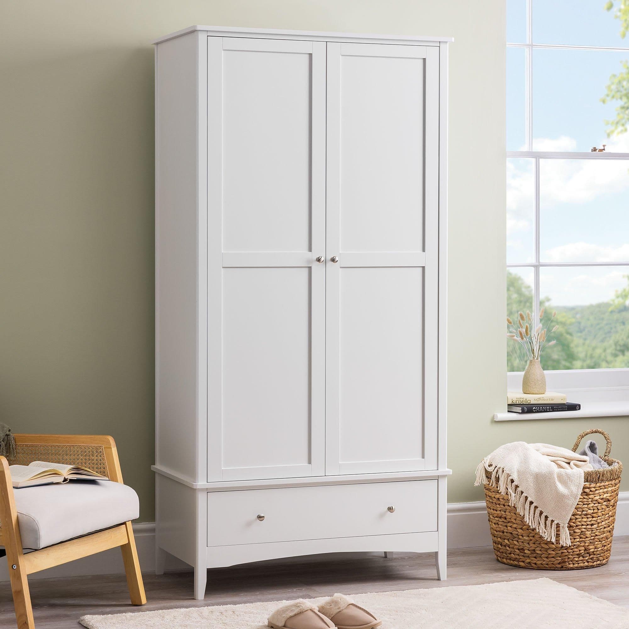Double Wardrobe Drawer 2 Door Bedroom Storage Furniture Cupboard