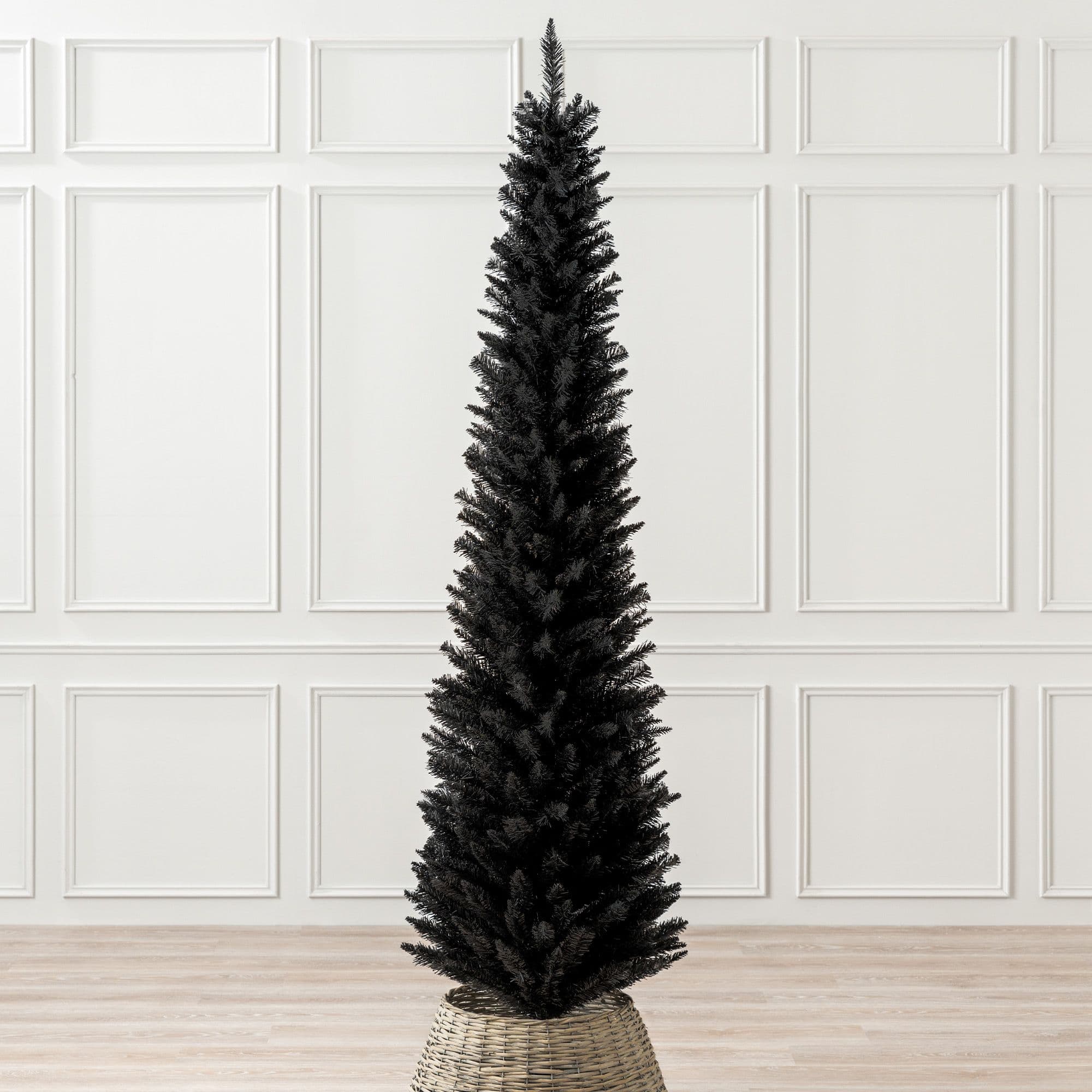 Christmas Tree Artificial Slim Pencil Spruce Stand 5ft 6ft 7ft