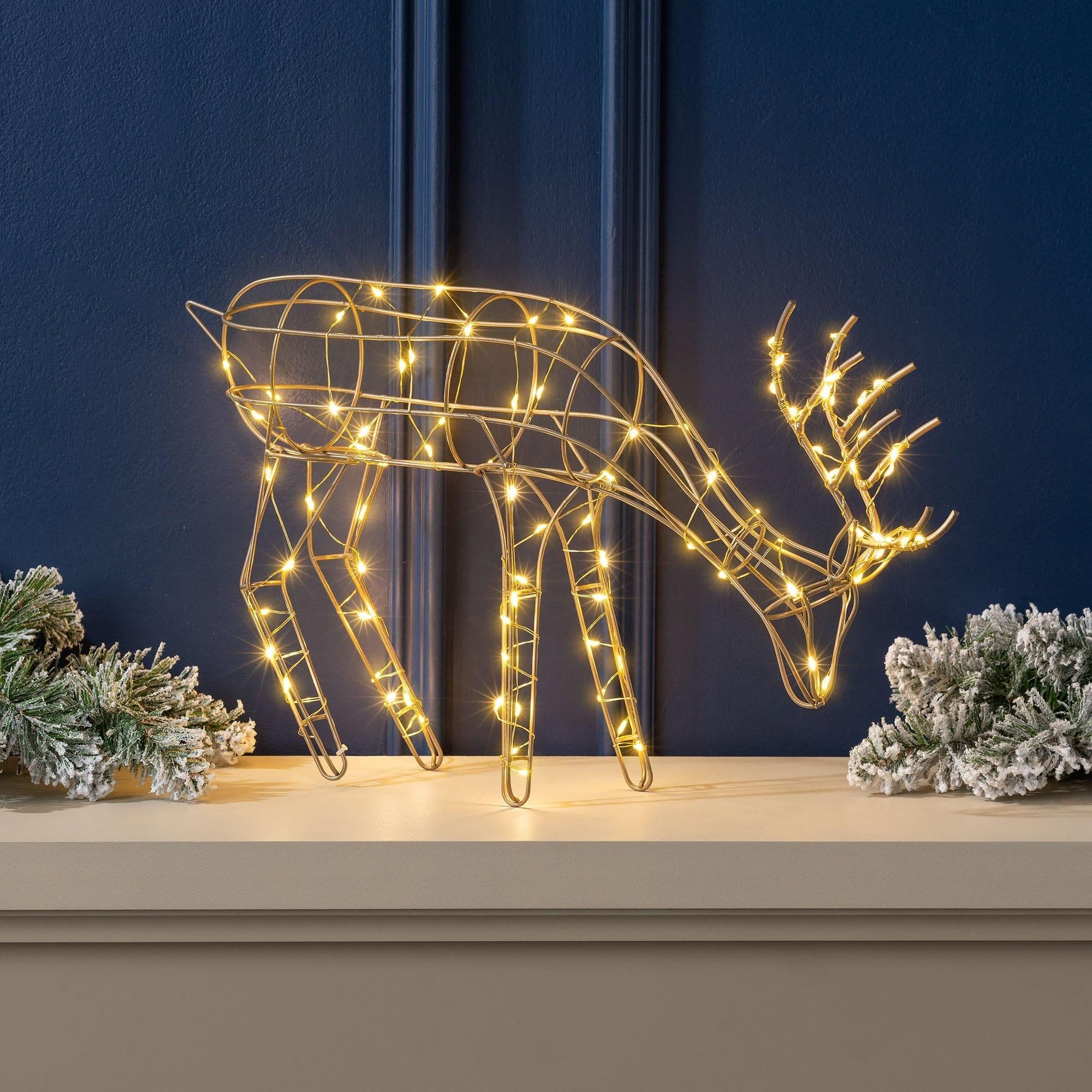 Light Up Reindeer Micro LED Indoor Christmas Decoration Battery Operated Grazing