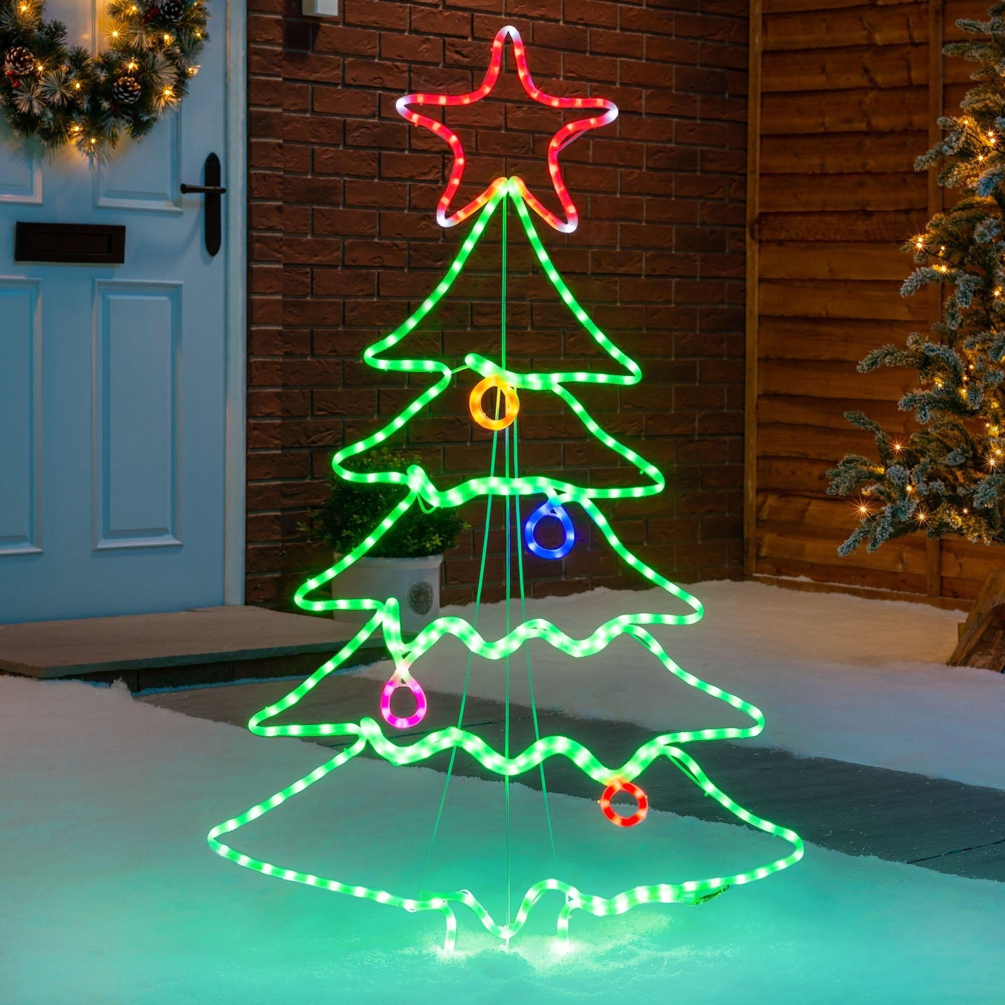 LED Christmas Tree Rope Light Outdoor Christmas Decoration Xmas Silhouette 85cm
