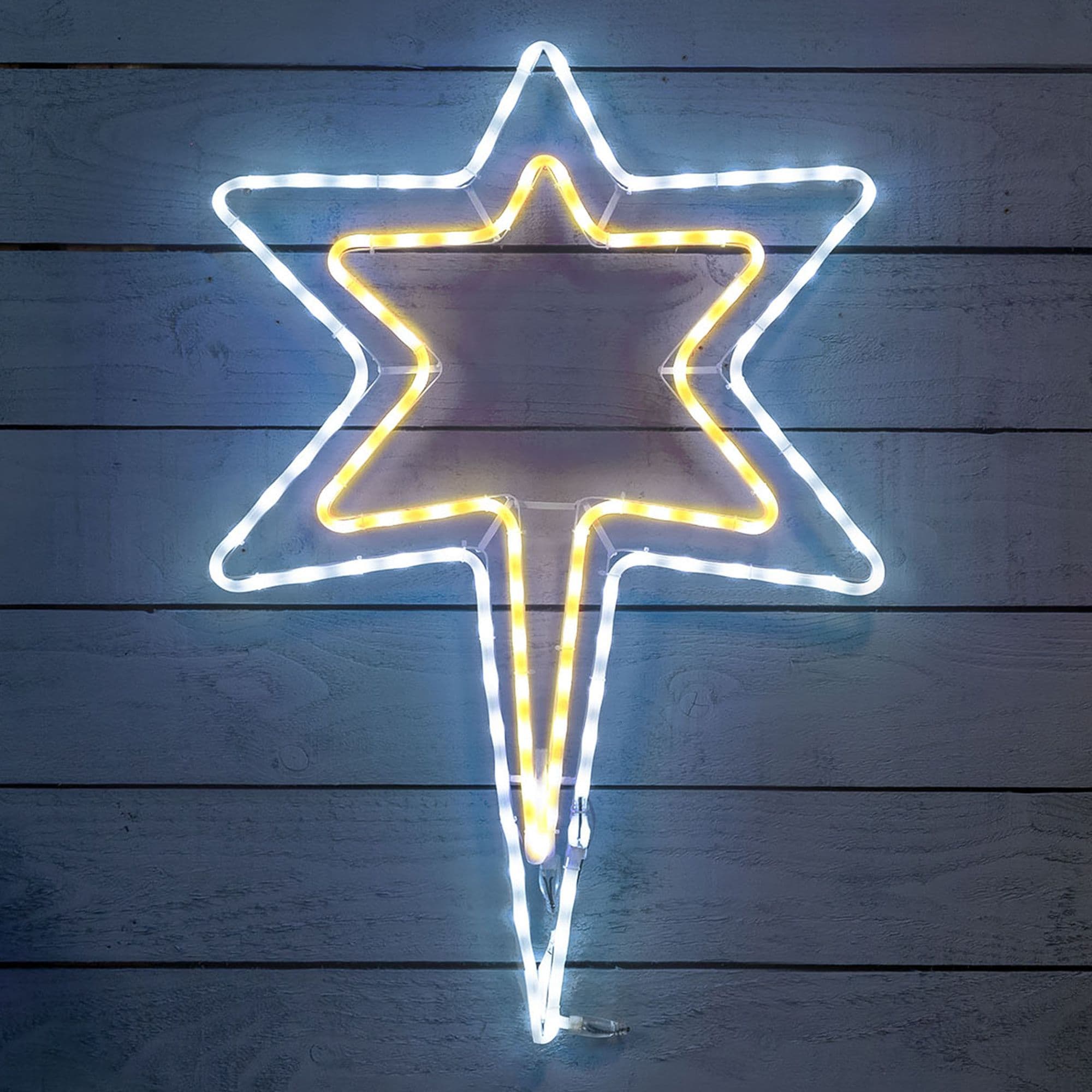 Christmas Star Light Flashing LED Wall Decoration Rope Silhouette H82cm
