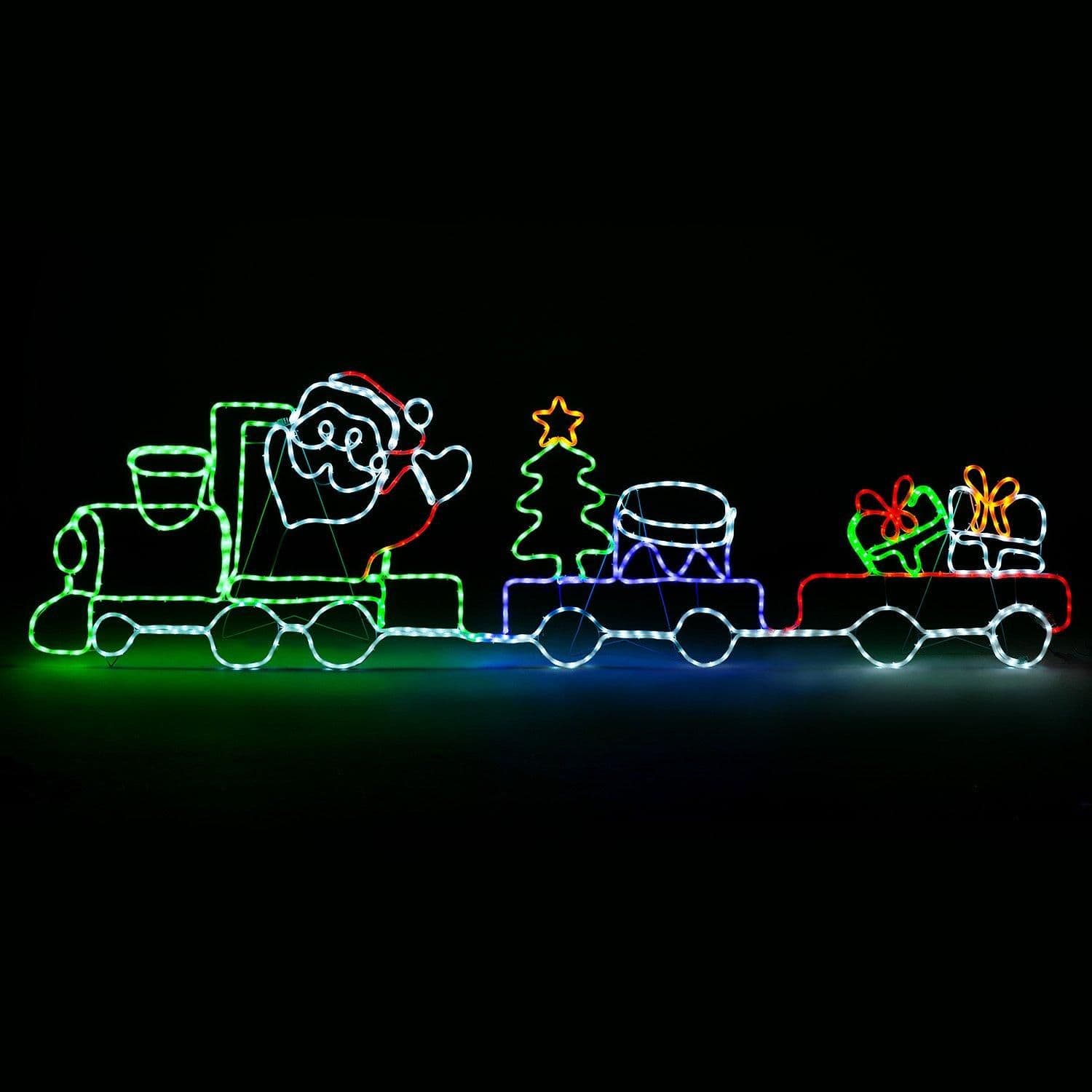 Christmas Train Rope Light Outdoor Decoration LED Xmas Garden Silhouette 192cm
