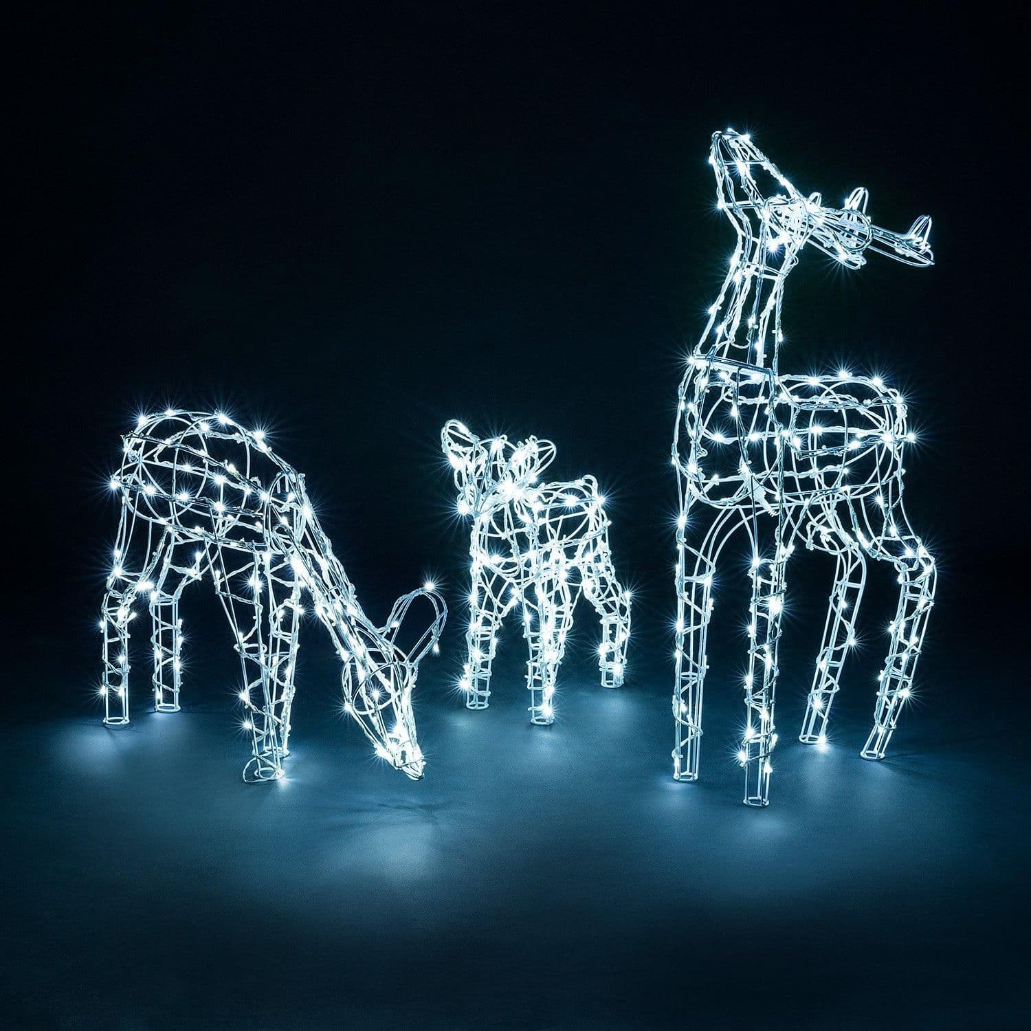Light Up Reindeer Family Outdoor Christmas Decoration Wire LED Set 3