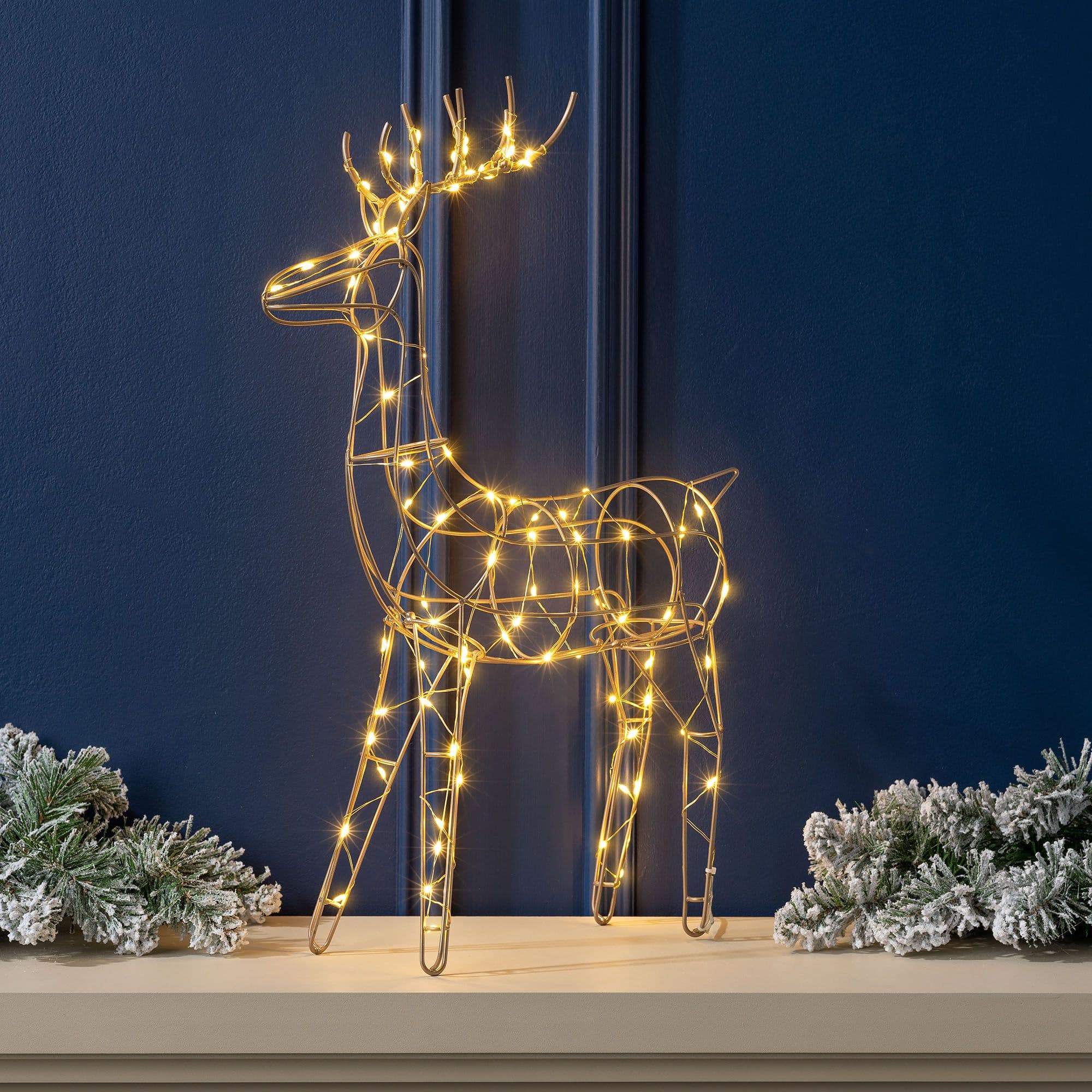 Light Up Reindeer Micro LED Indoor Christmas Decoration Battery Operated Standing