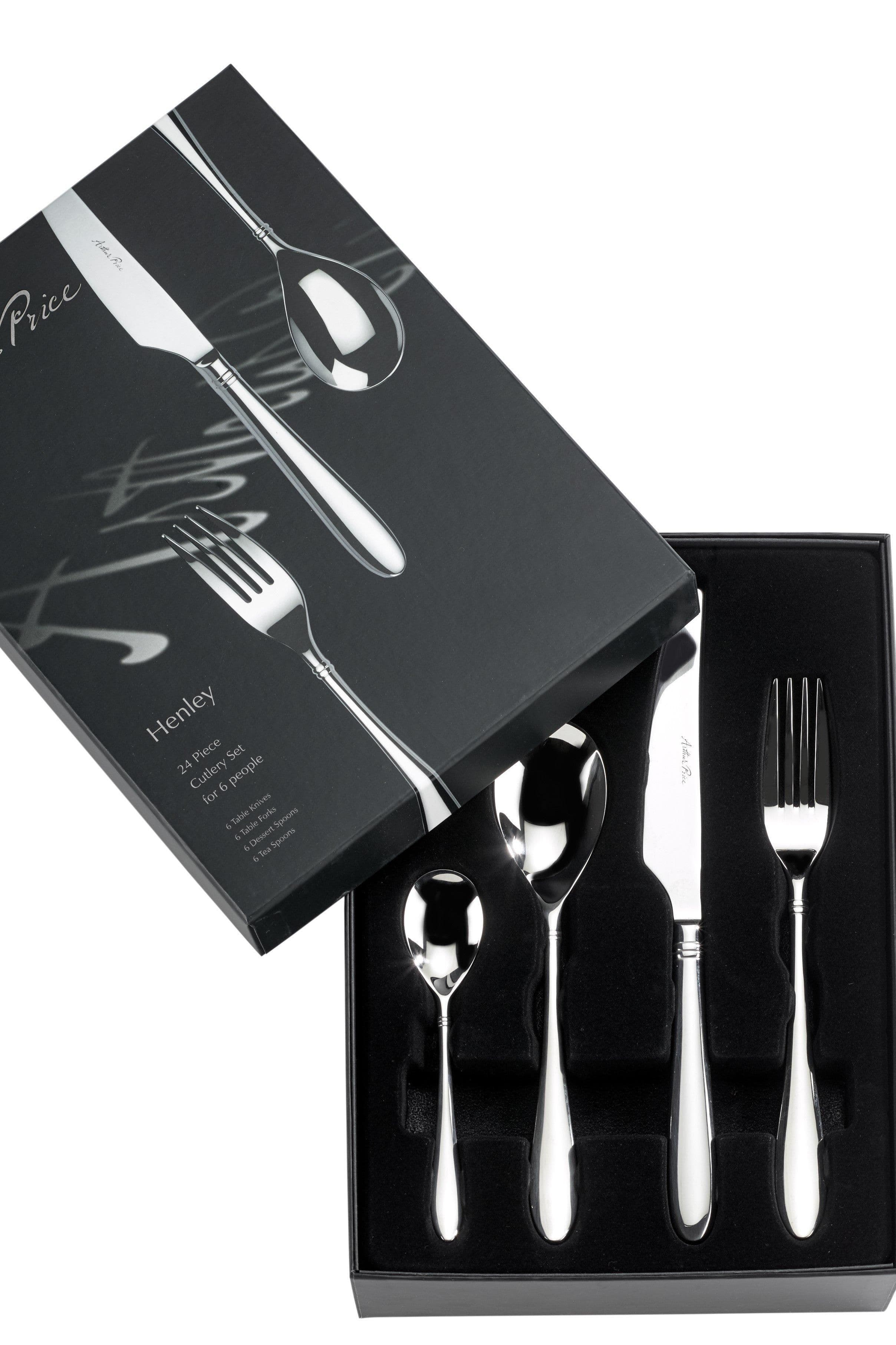 Signature Henley Stainless Steel 24 Piece 6 Person Boxed Cutlery Set