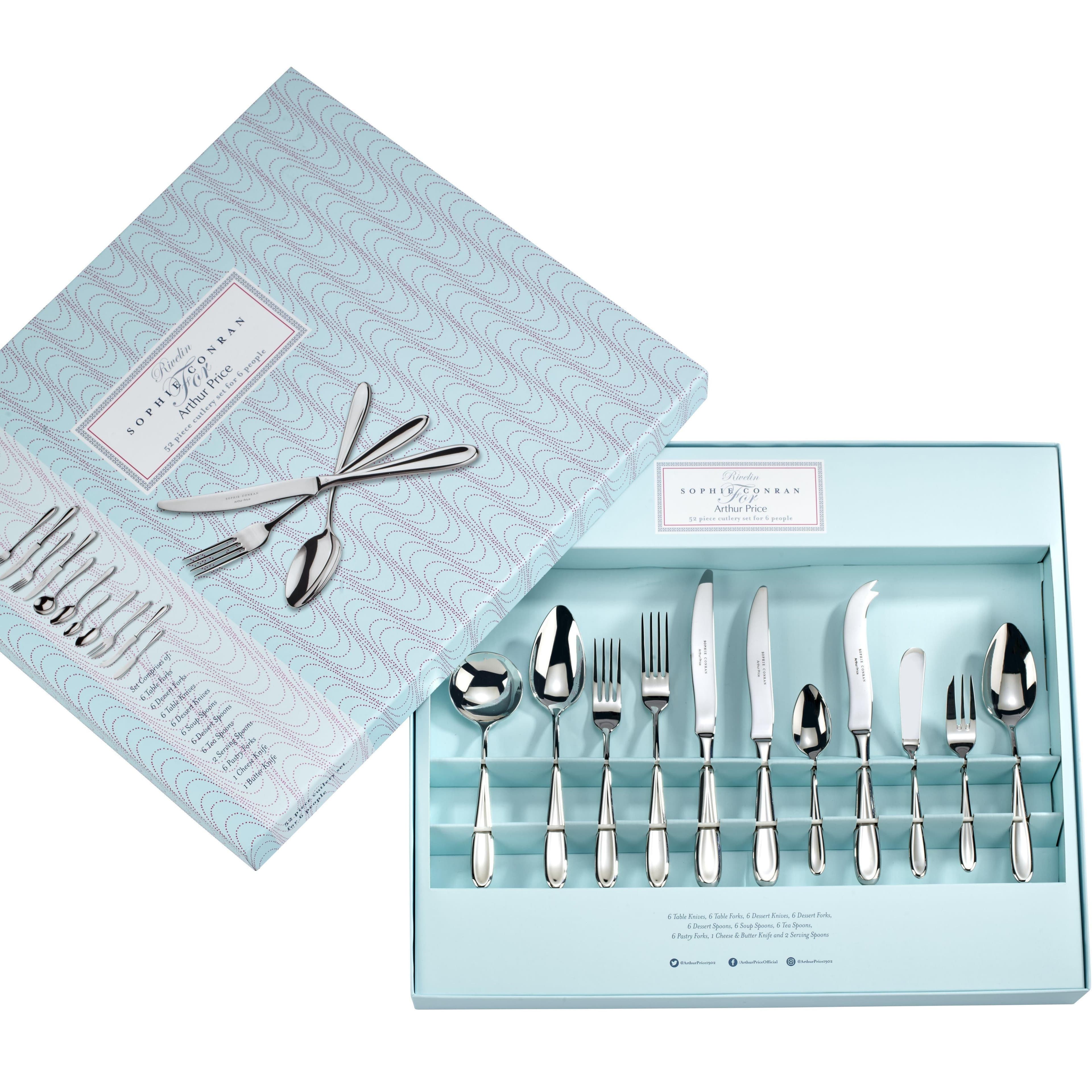 Sophie Conran Rivelin Stainless Steel 52 Piece 6 Person Boxed Cutlery Set