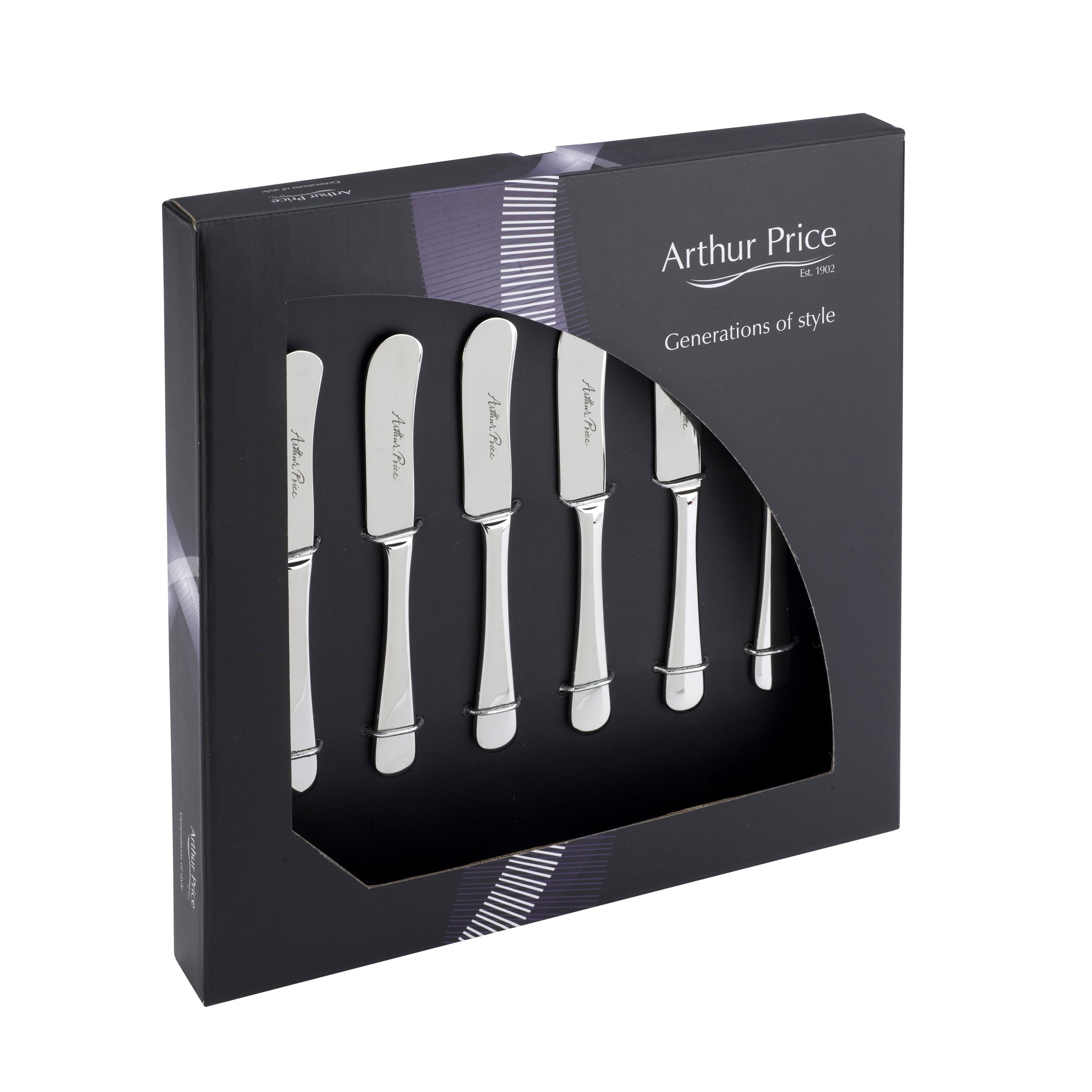 Signature Camelot Stainless Steel Gift Boxed Cutlery Set 6 Butter Knives